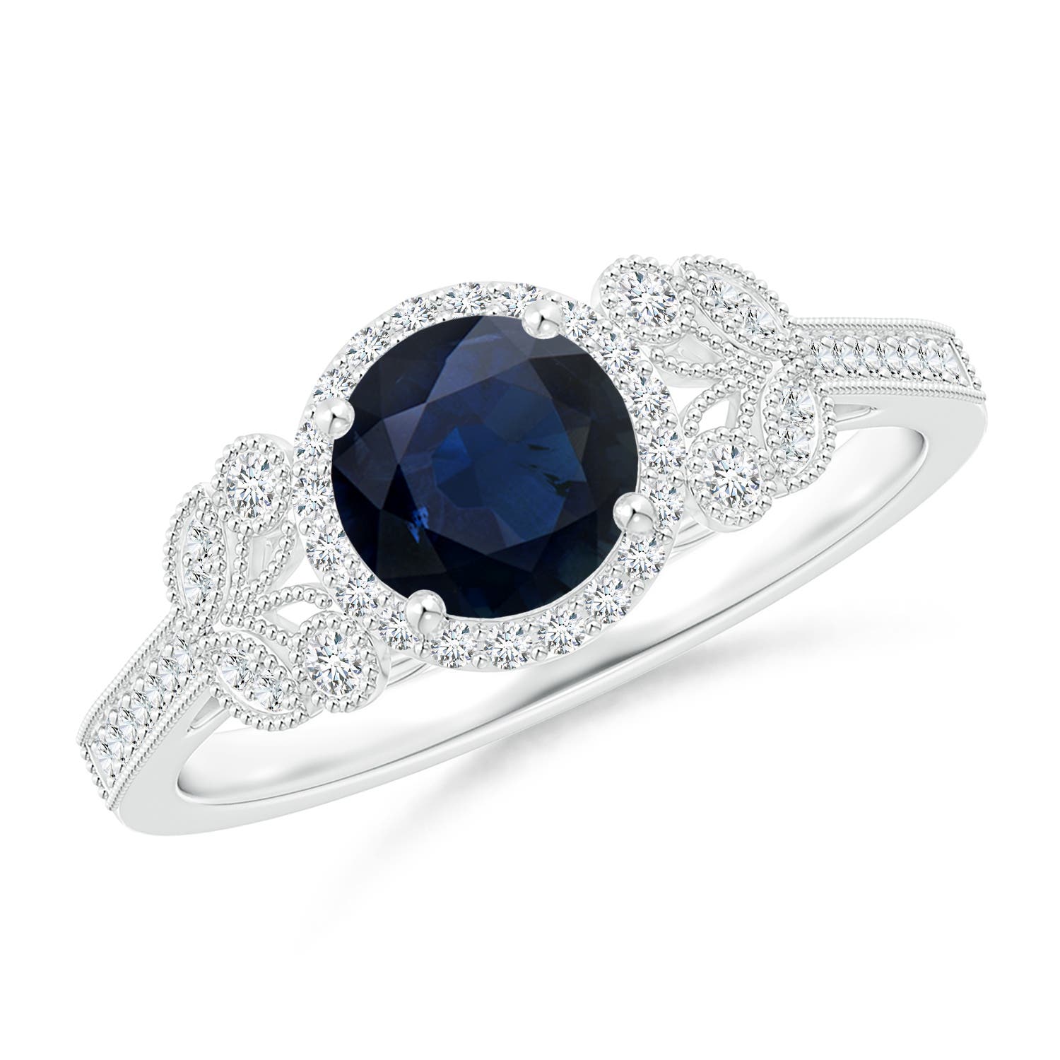 A - Blue Sapphire / 1.25 CT / 14 KT White Gold