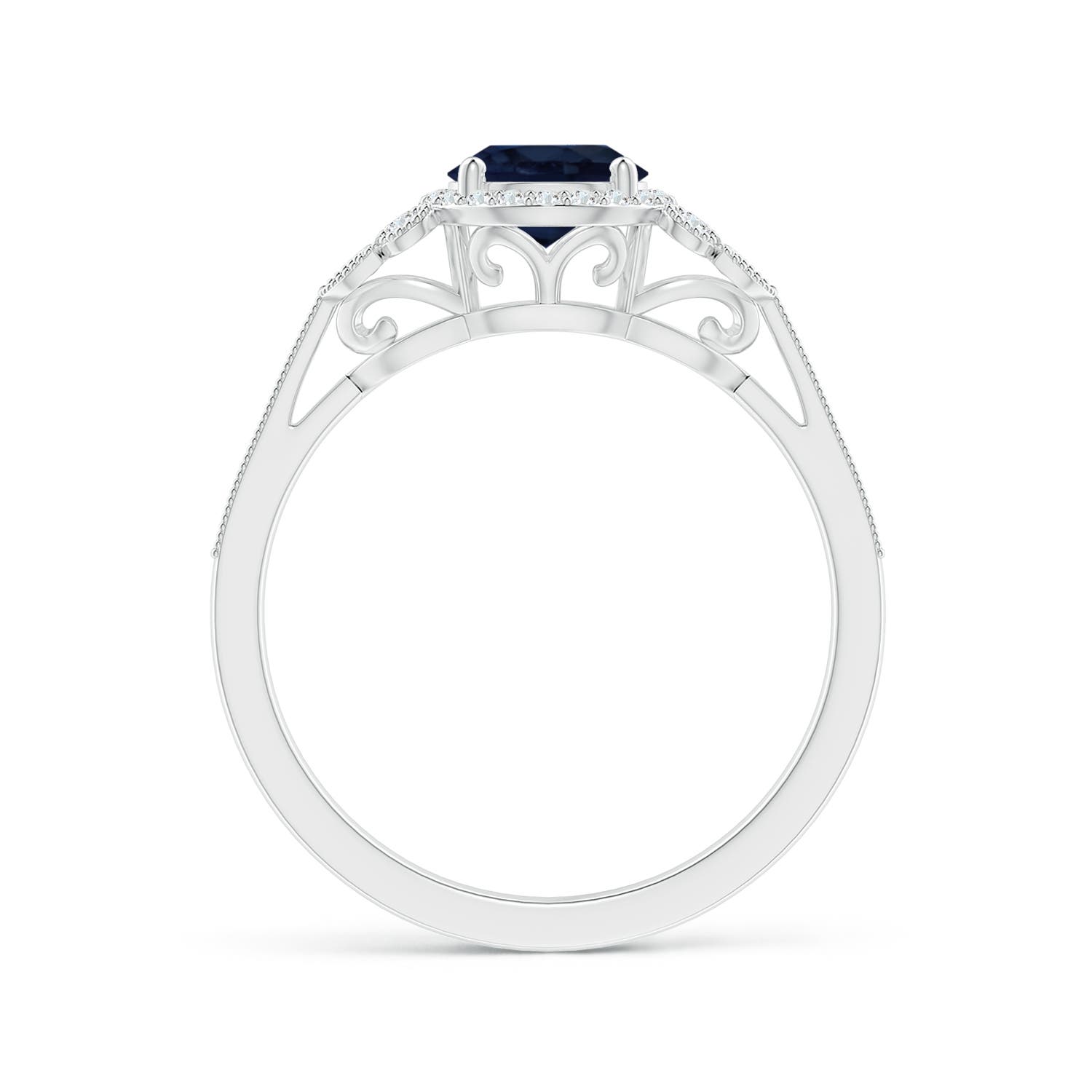 A - Blue Sapphire / 1.25 CT / 14 KT White Gold