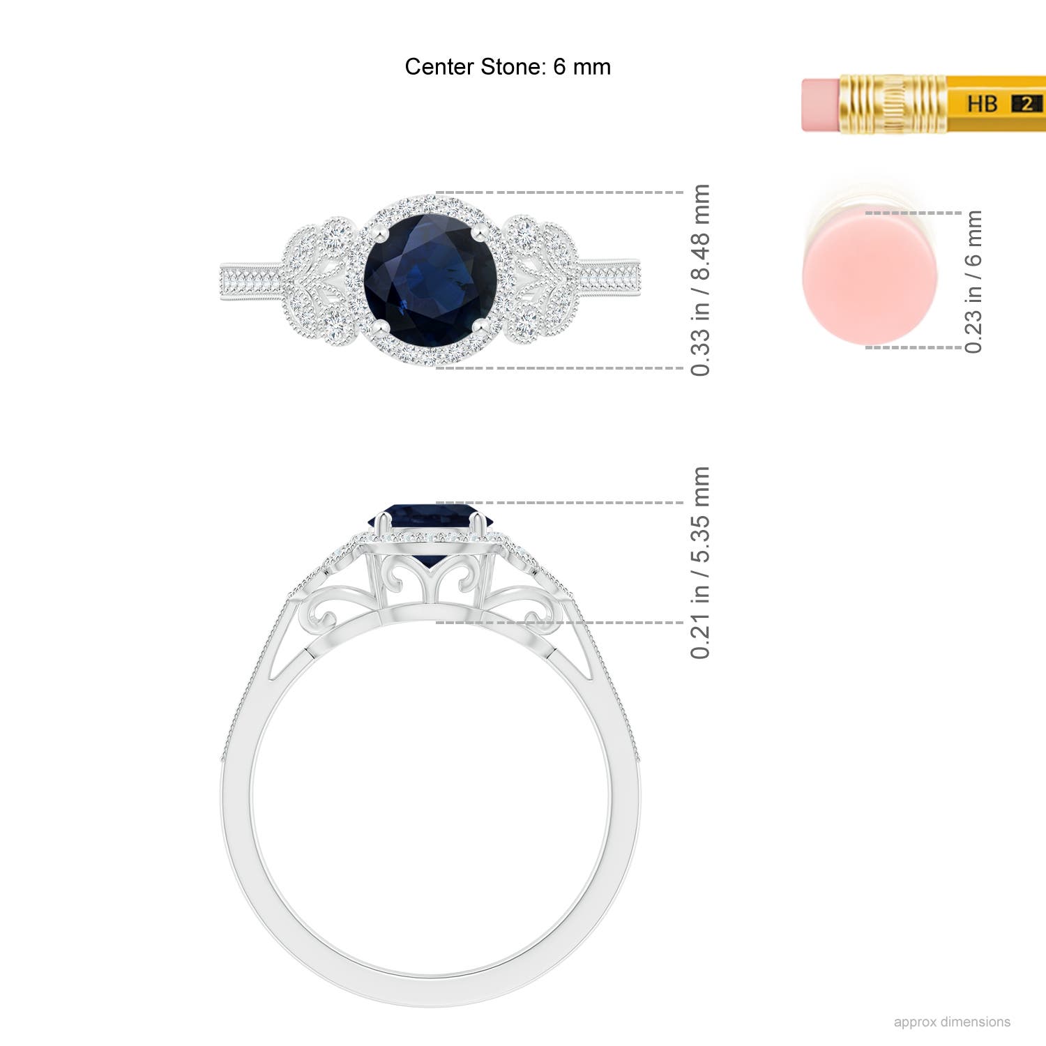 A - Blue Sapphire / 1.25 CT / 14 KT White Gold