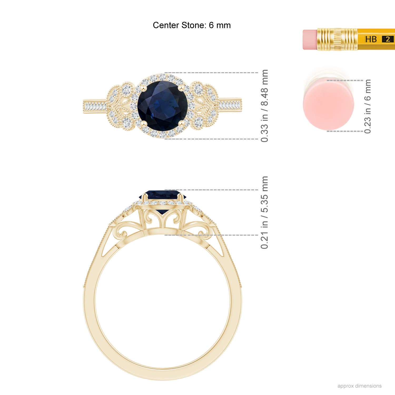 A - Blue Sapphire / 1.25 CT / 14 KT Yellow Gold