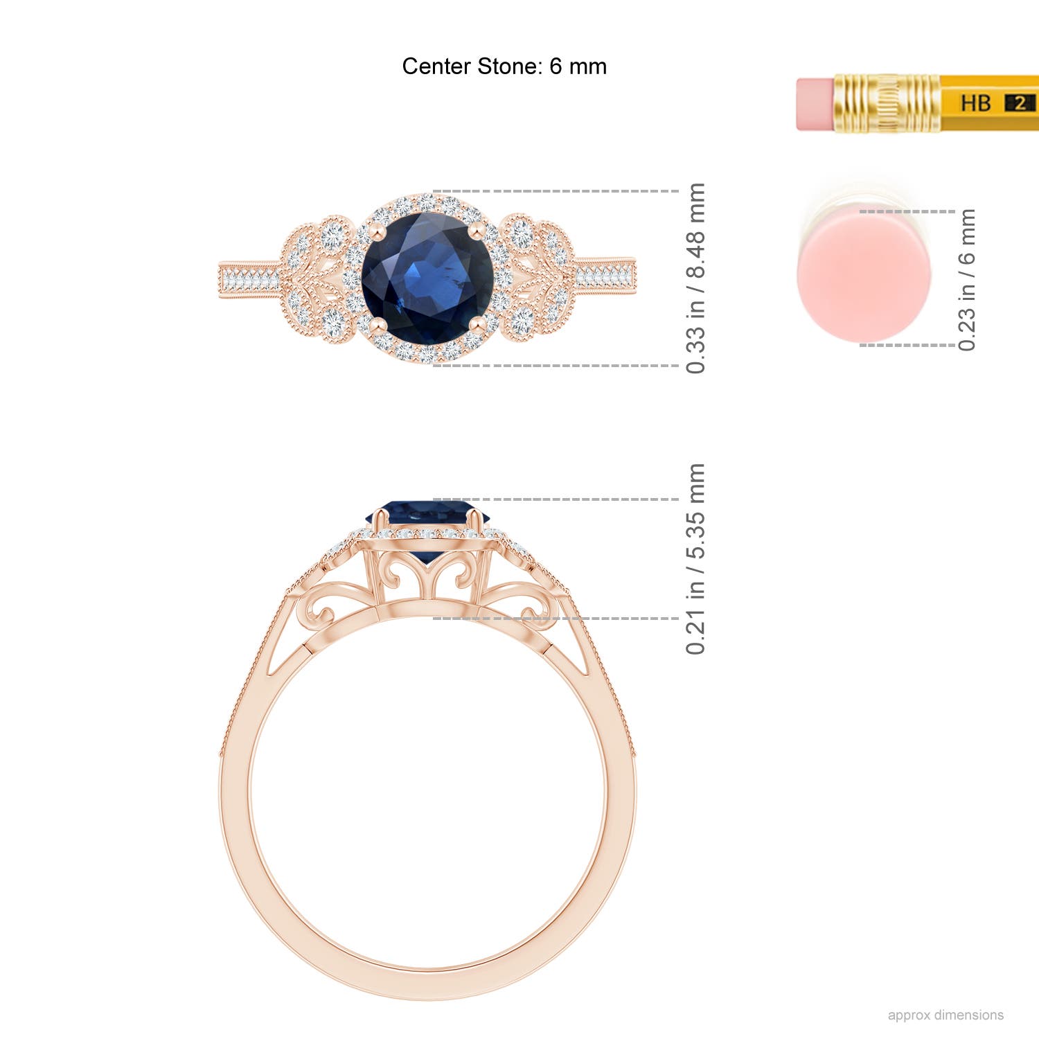 AA - Blue Sapphire / 1.25 CT / 14 KT Rose Gold