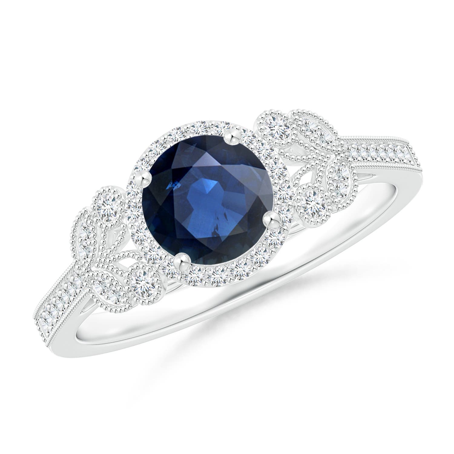 AA - Blue Sapphire / 1.25 CT / 14 KT White Gold