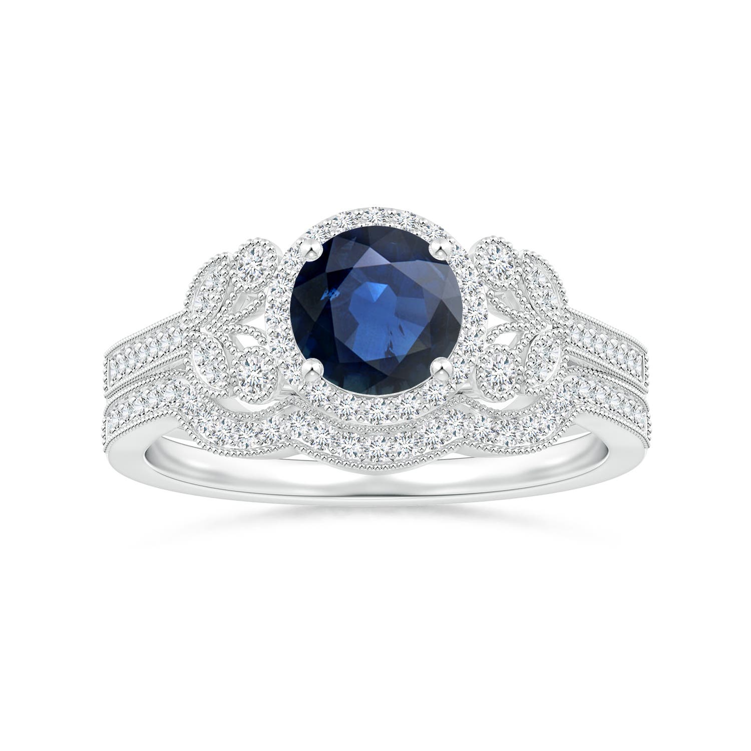 AA - Blue Sapphire / 1.25 CT / 14 KT White Gold