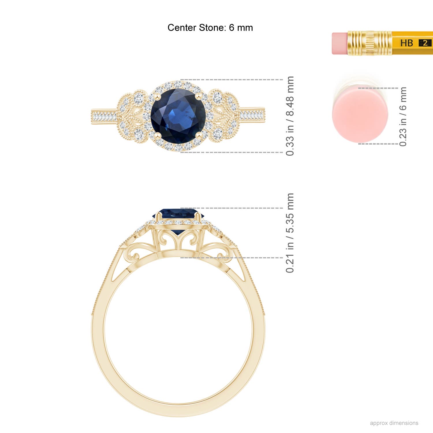 AA - Blue Sapphire / 1.25 CT / 14 KT Yellow Gold