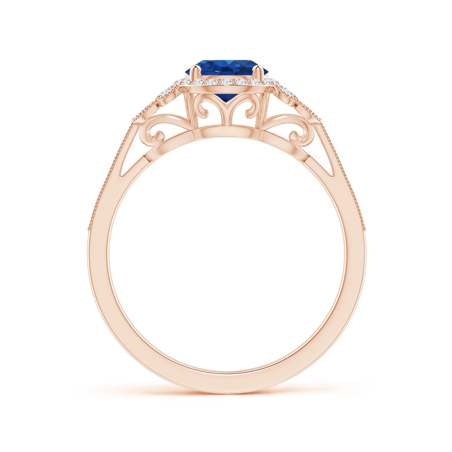 AAA - Blue Sapphire / 1.25 CT / 14 KT Rose Gold