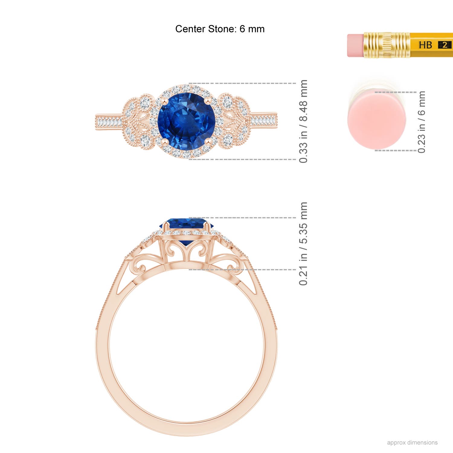 AAA - Blue Sapphire / 1.25 CT / 14 KT Rose Gold