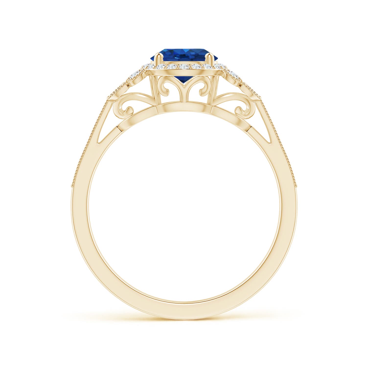 AAA - Blue Sapphire / 1.25 CT / 14 KT Yellow Gold