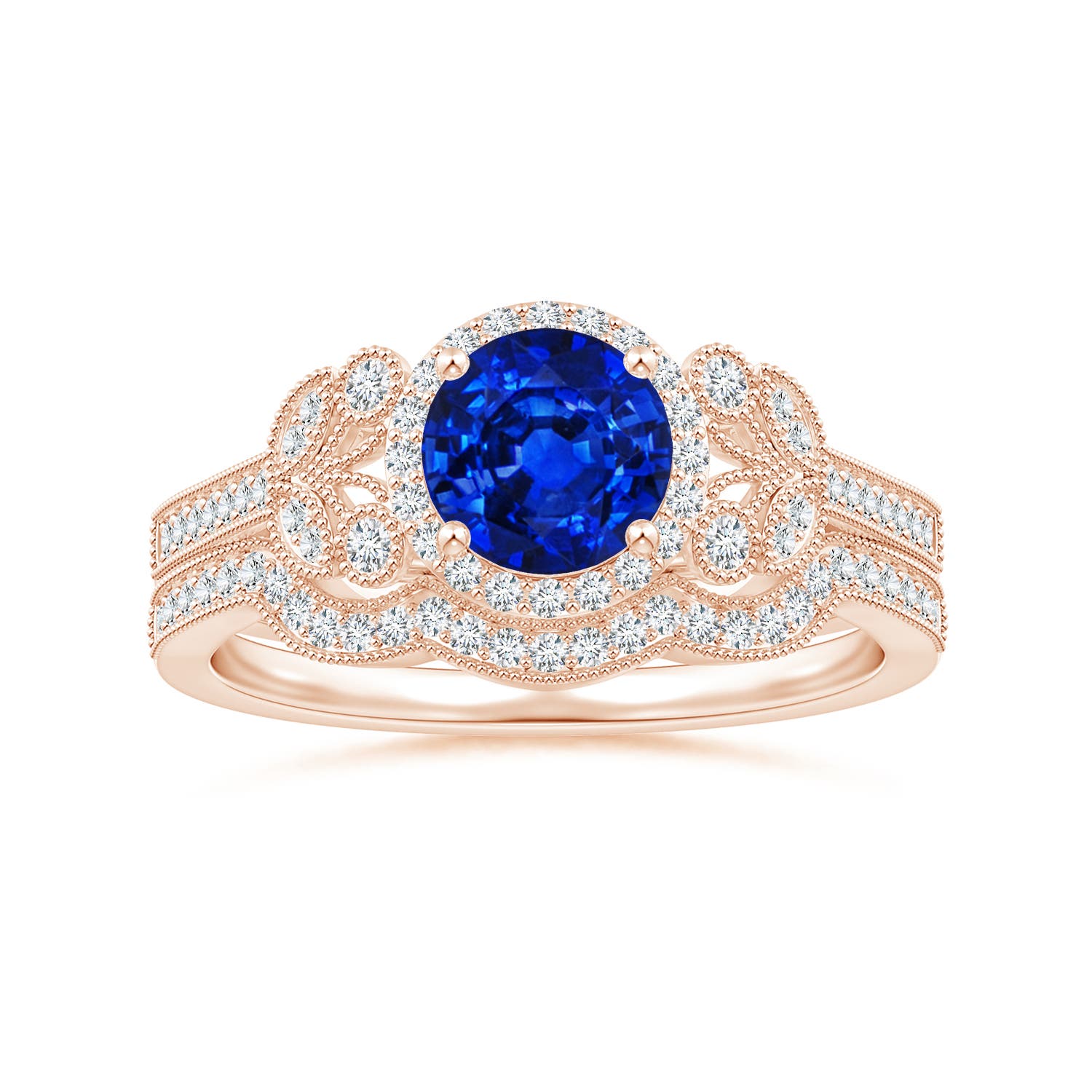 AAAA - Blue Sapphire / 1.25 CT / 14 KT Rose Gold