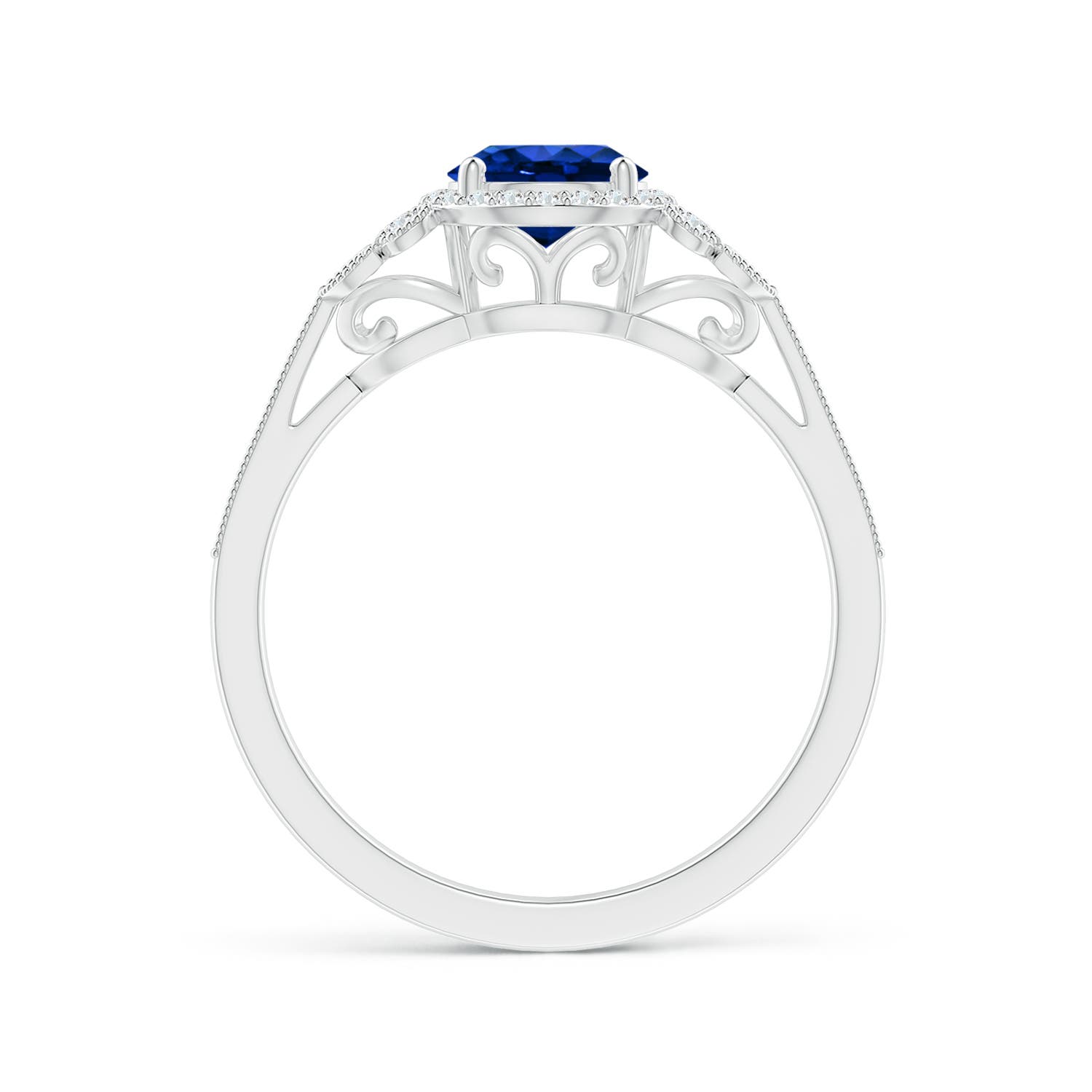 AAAA - Blue Sapphire / 1.25 CT / 14 KT White Gold