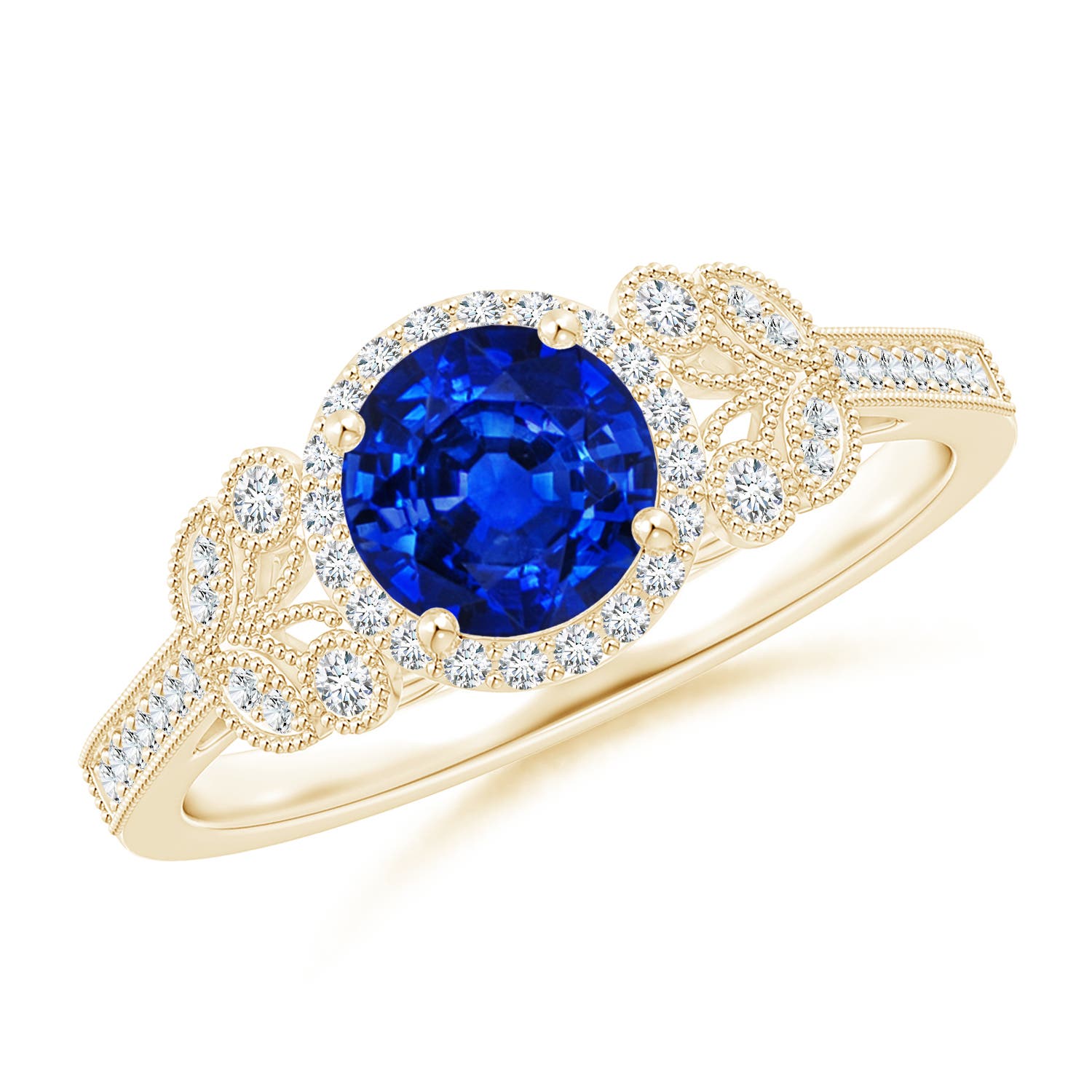 AAAA - Blue Sapphire / 1.25 CT / 14 KT Yellow Gold