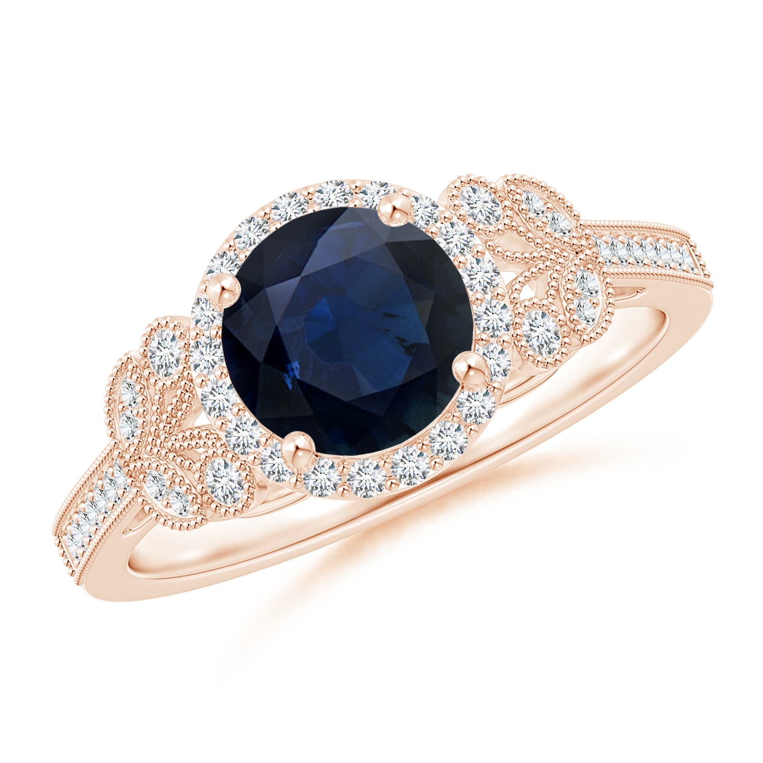 A - Blue Sapphire / 1.91 CT / 14 KT Rose Gold