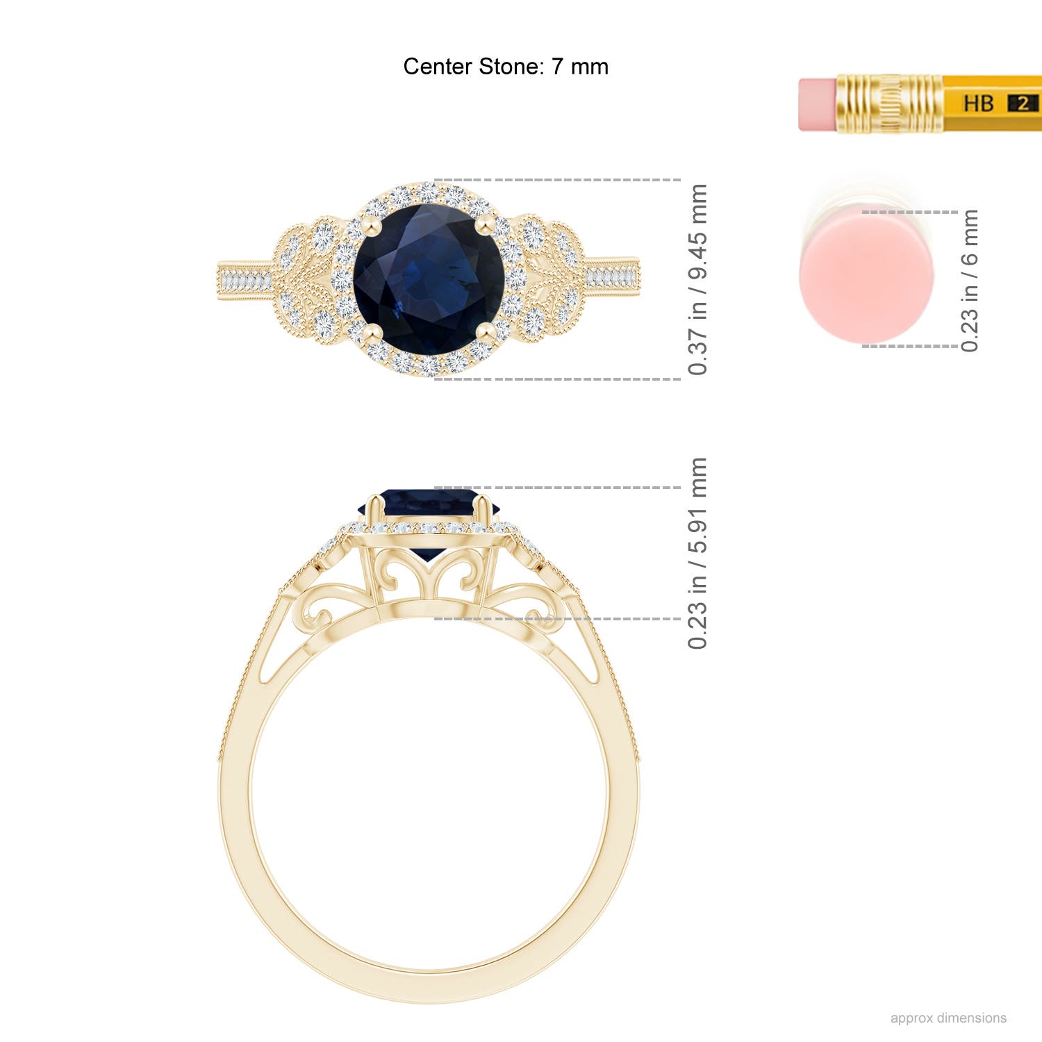 A - Blue Sapphire / 1.91 CT / 14 KT Yellow Gold