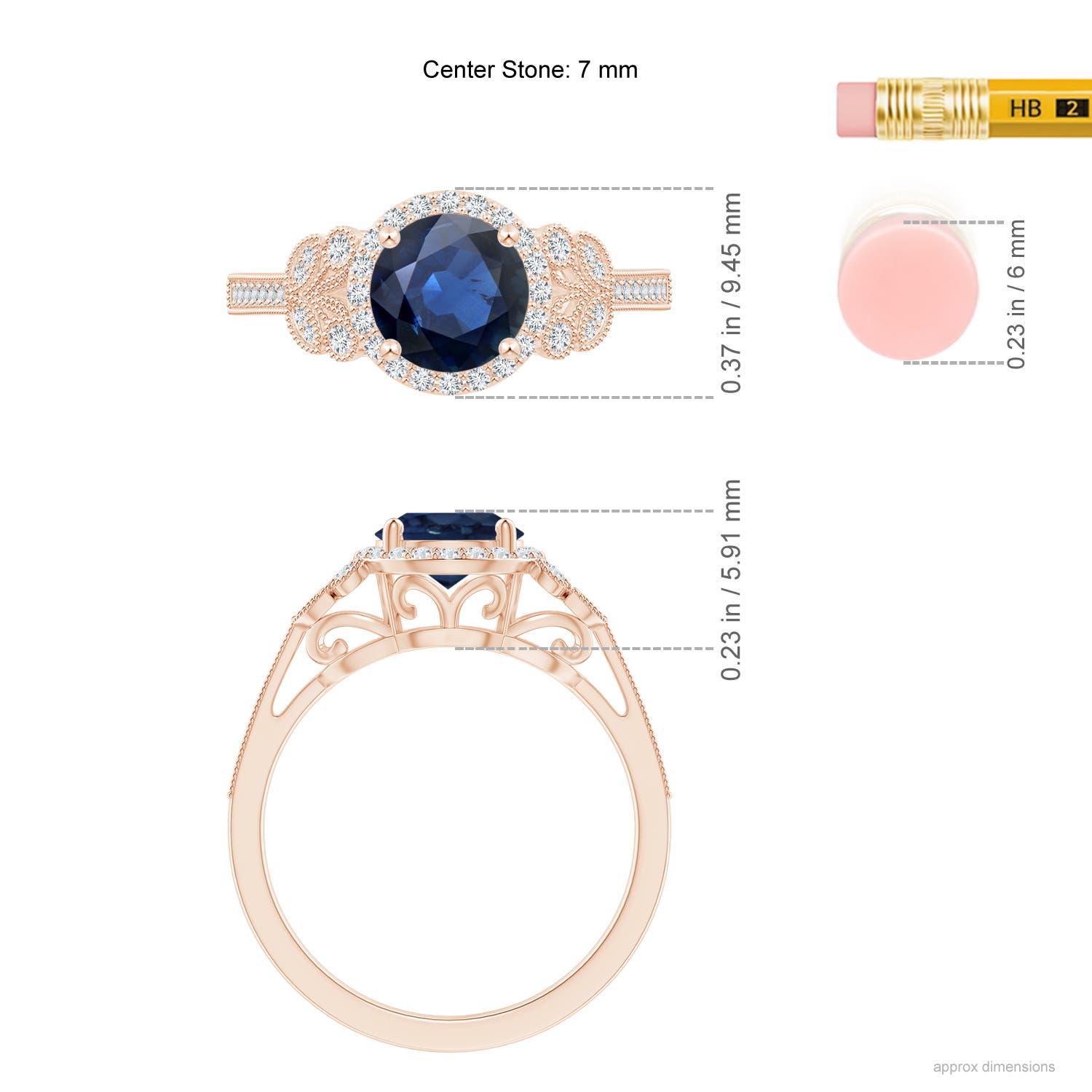 AA - Blue Sapphire / 1.91 CT / 14 KT Rose Gold