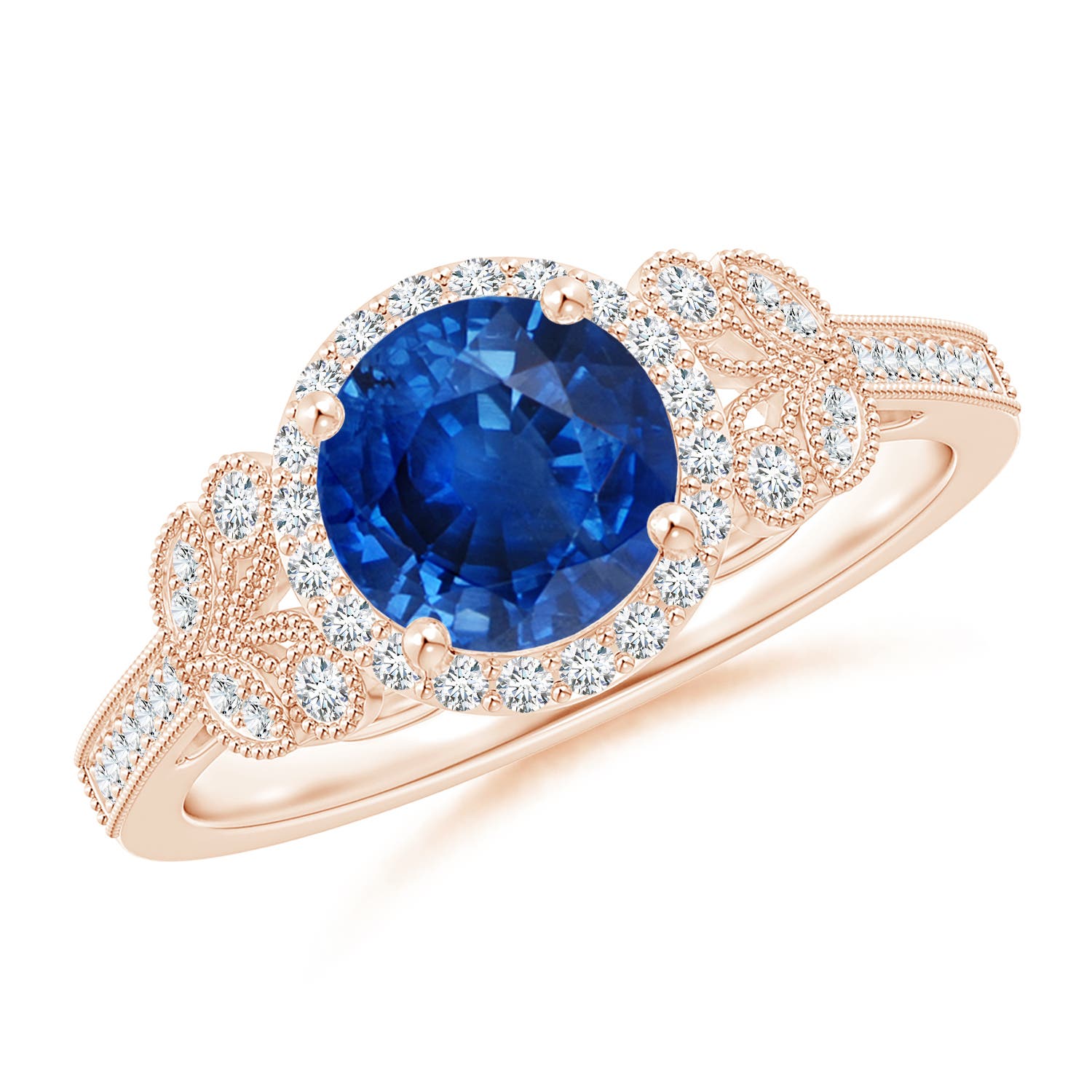 AAA - Blue Sapphire / 1.91 CT / 14 KT Rose Gold