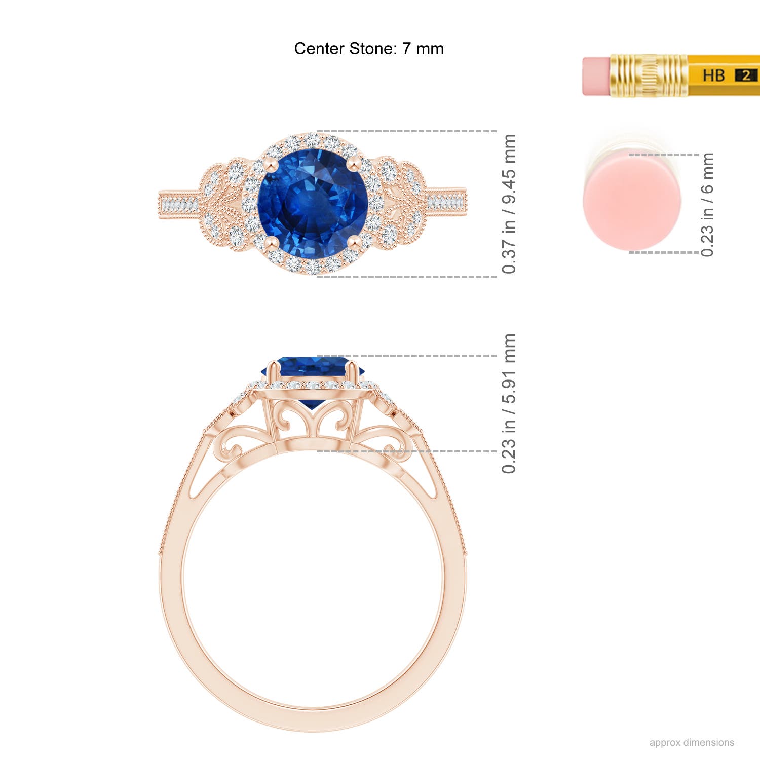 AAA - Blue Sapphire / 1.91 CT / 14 KT Rose Gold