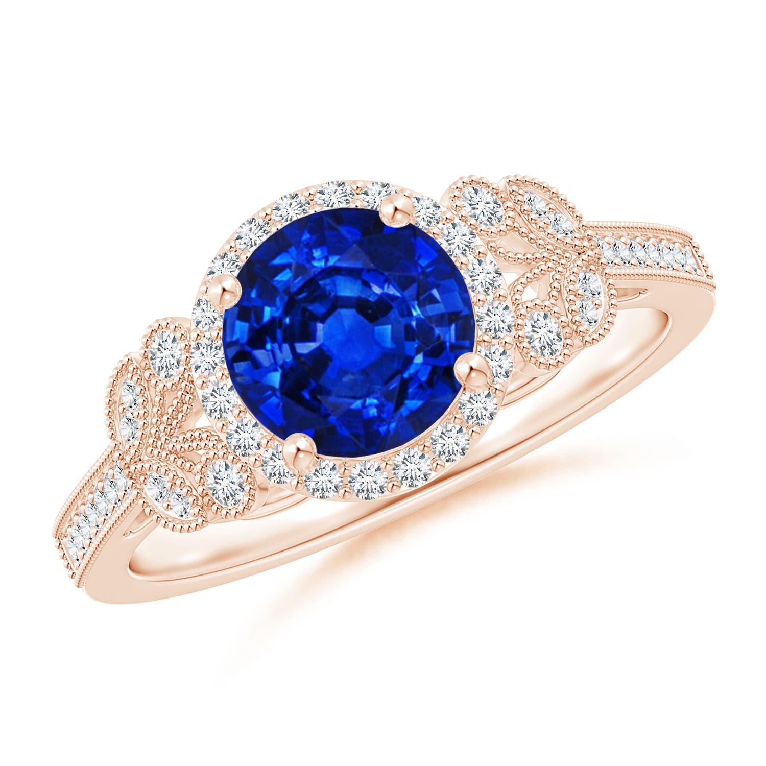 AAAA - Blue Sapphire / 1.91 CT / 14 KT Rose Gold