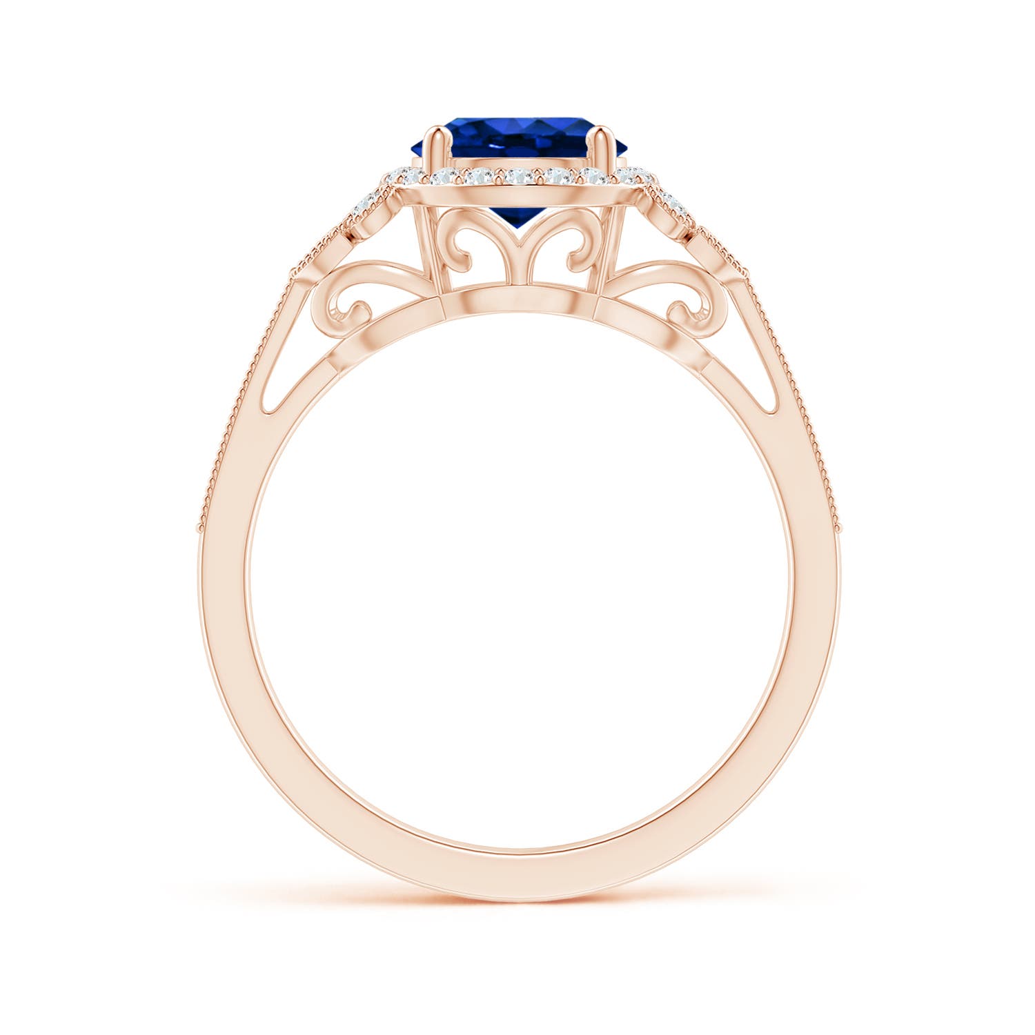 AAAA - Blue Sapphire / 1.91 CT / 14 KT Rose Gold