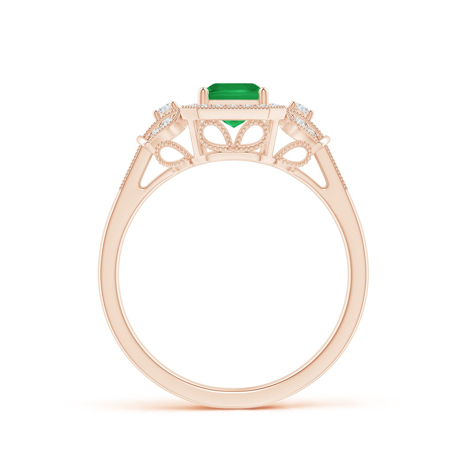 A - Emerald / 1.26 CT / 14 KT Rose Gold