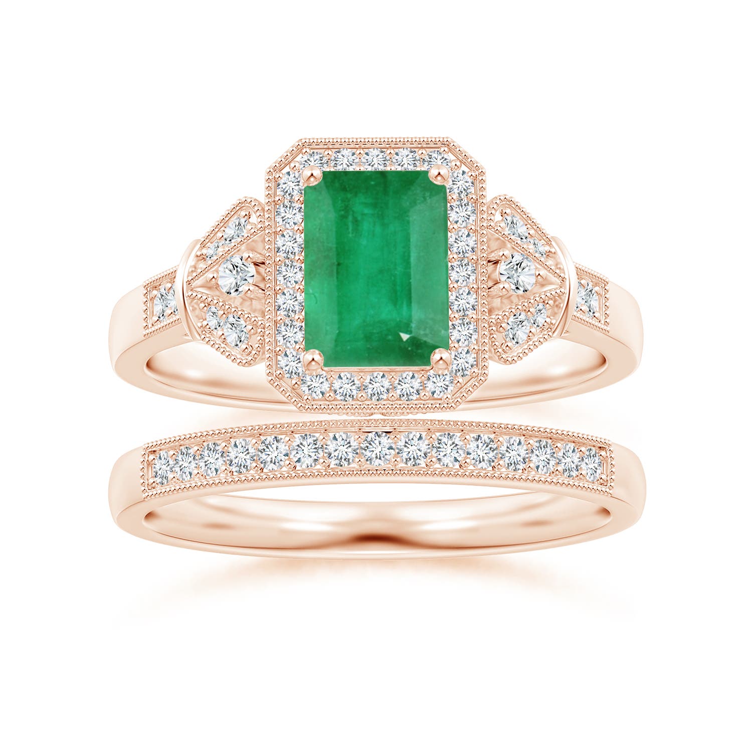 A - Emerald / 1.26 CT / 14 KT Rose Gold