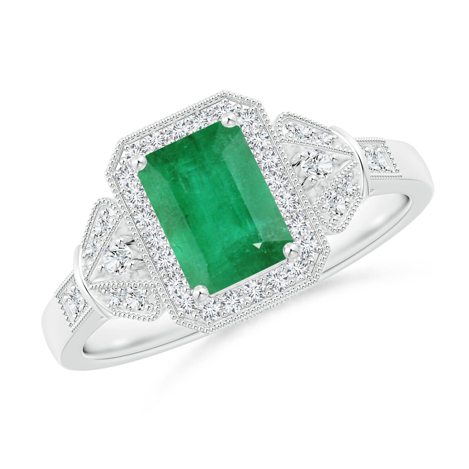 A - Emerald / 1.26 CT / 14 KT White Gold