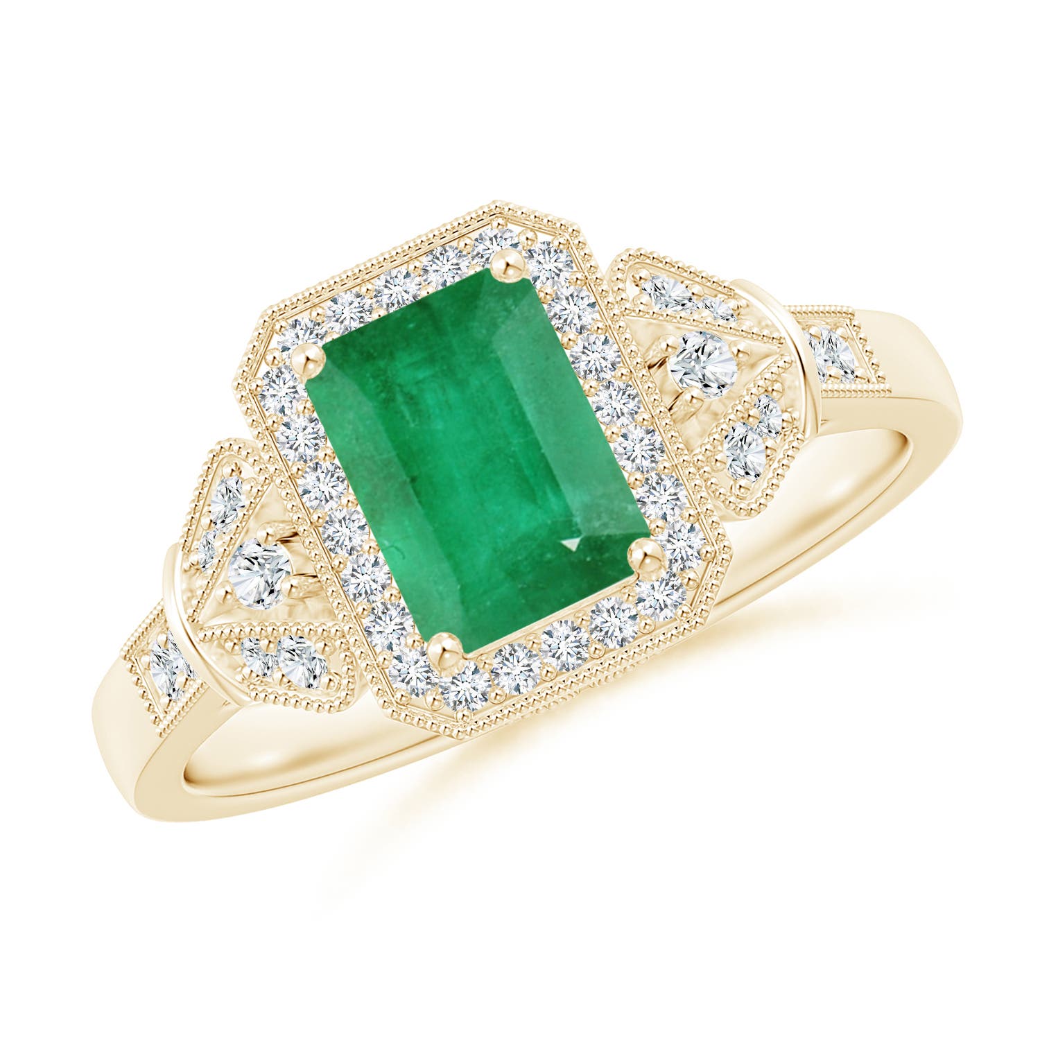 A - Emerald / 1.26 CT / 14 KT Yellow Gold