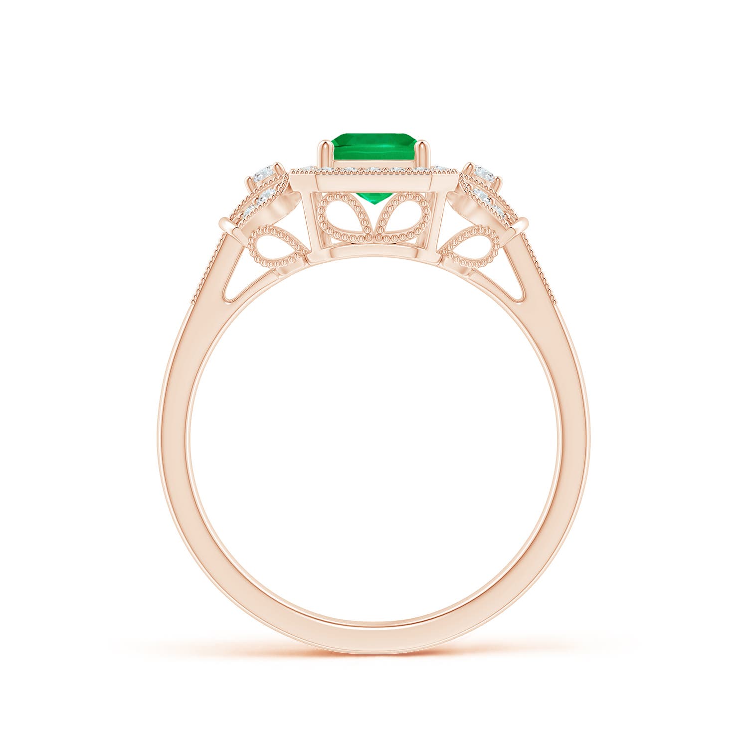 AAA - Emerald / 1.26 CT / 14 KT Rose Gold