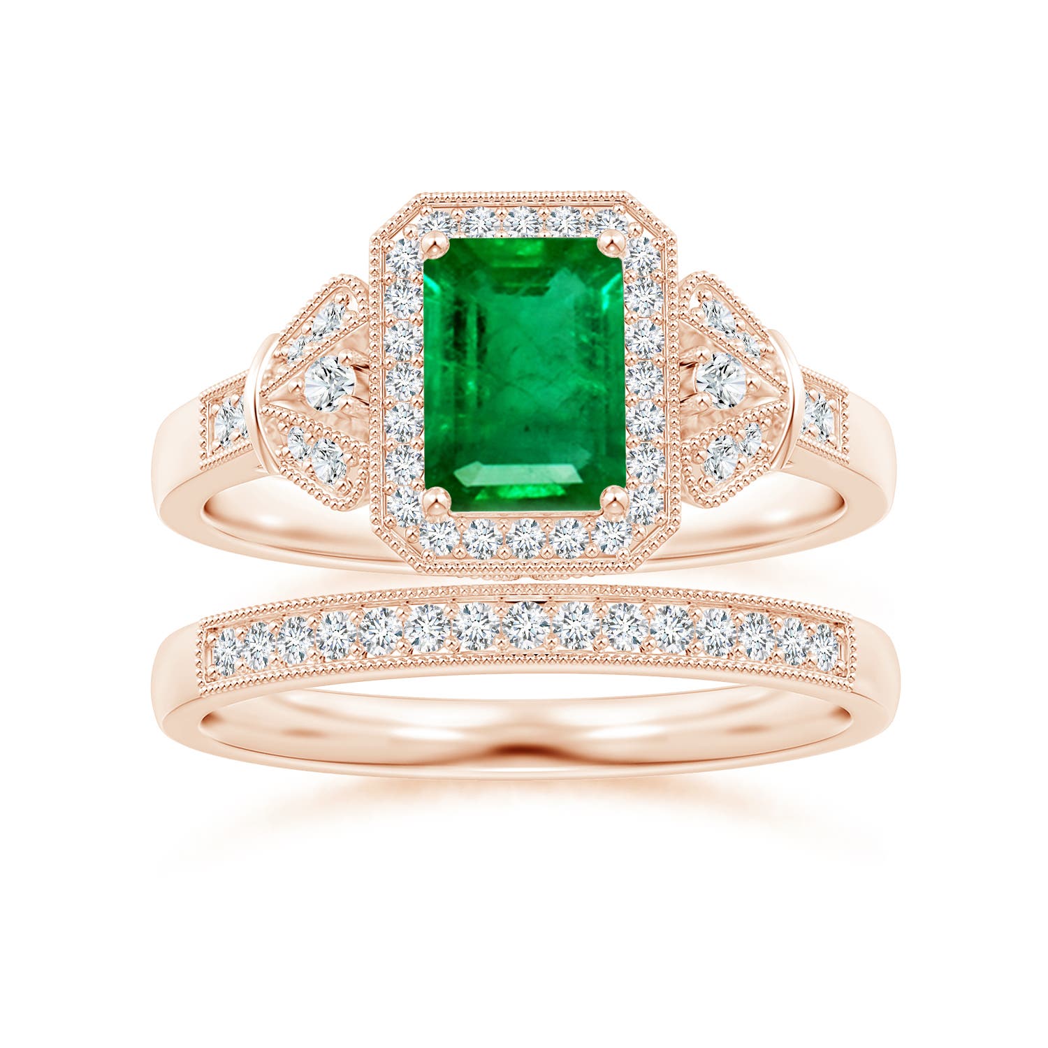 AAA - Emerald / 1.26 CT / 14 KT Rose Gold