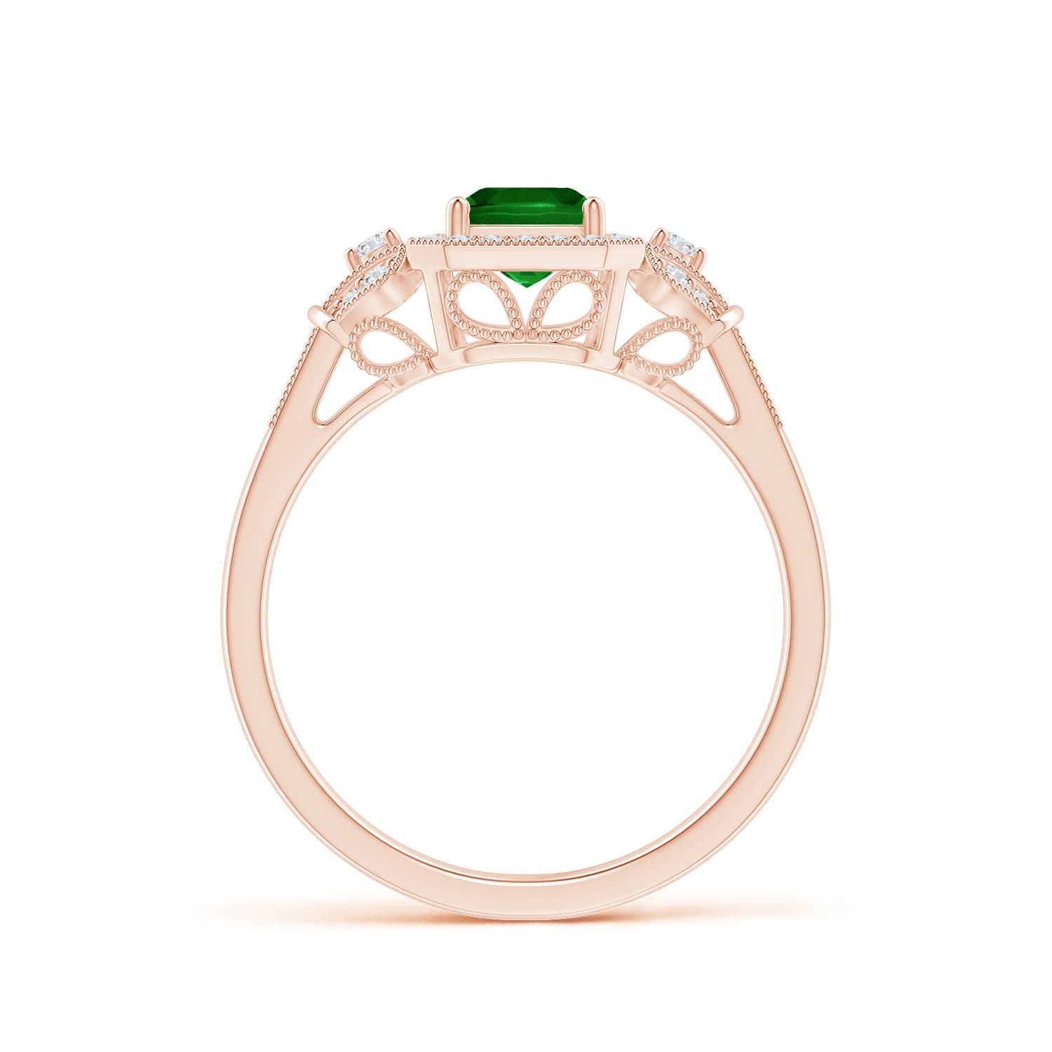 Premium - Lab-Grown Emerald / 1.26 CT / 18 KT Rose Gold