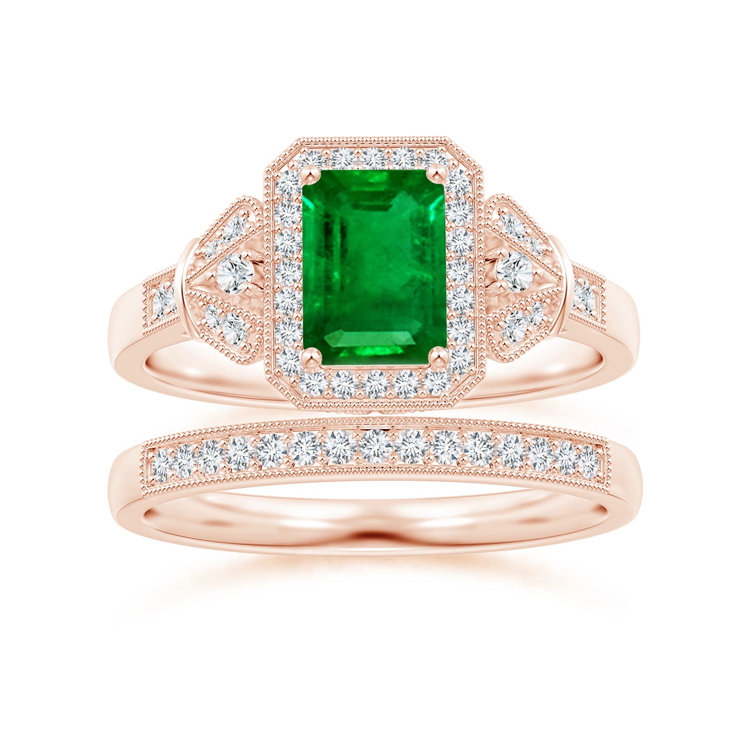 Premium - Lab-Grown Emerald / 1.26 CT / 18 KT Rose Gold