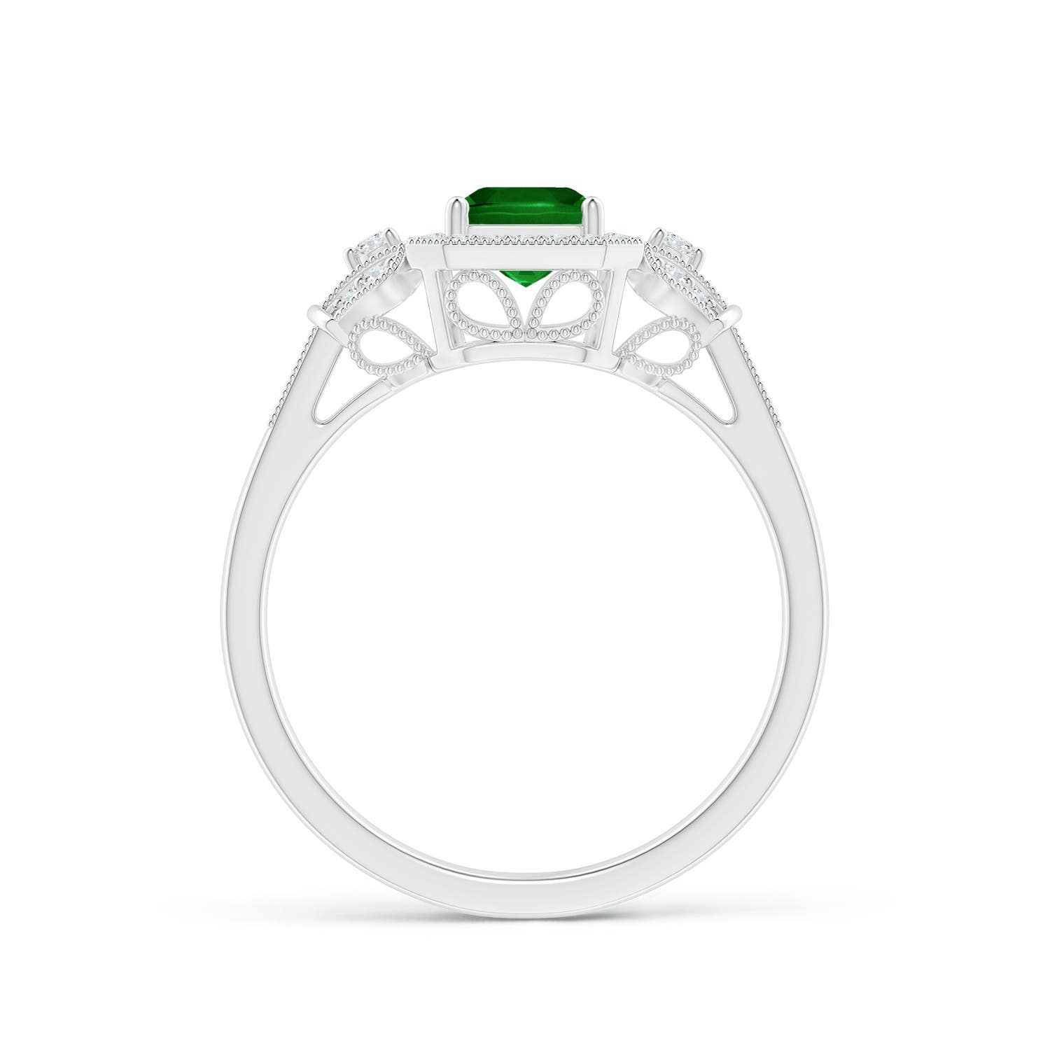 Premium - Lab-Grown Emerald / 1.26 CT / 18 KT White Gold