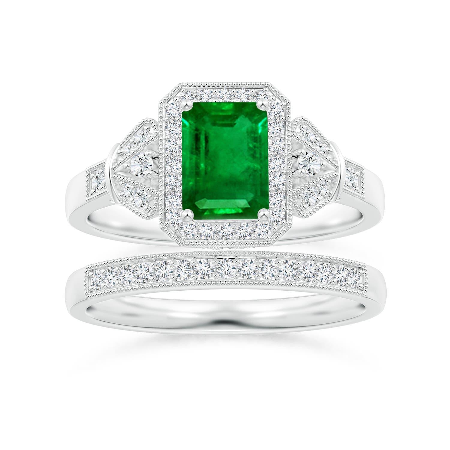 Premium - Lab-Grown Emerald / 1.26 CT / 18 KT White Gold