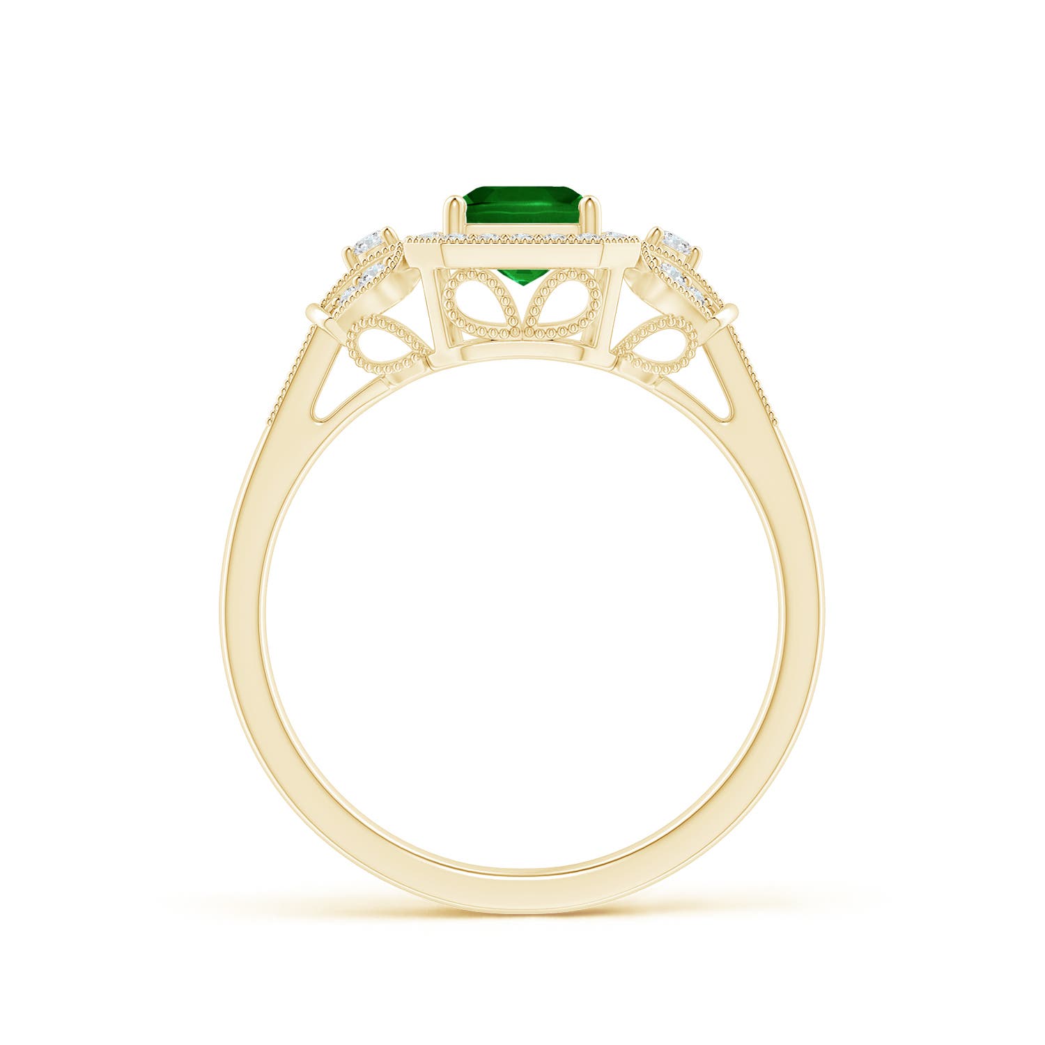 Premium - Lab-Grown Emerald / 1.26 CT / 18 KT Yellow Gold