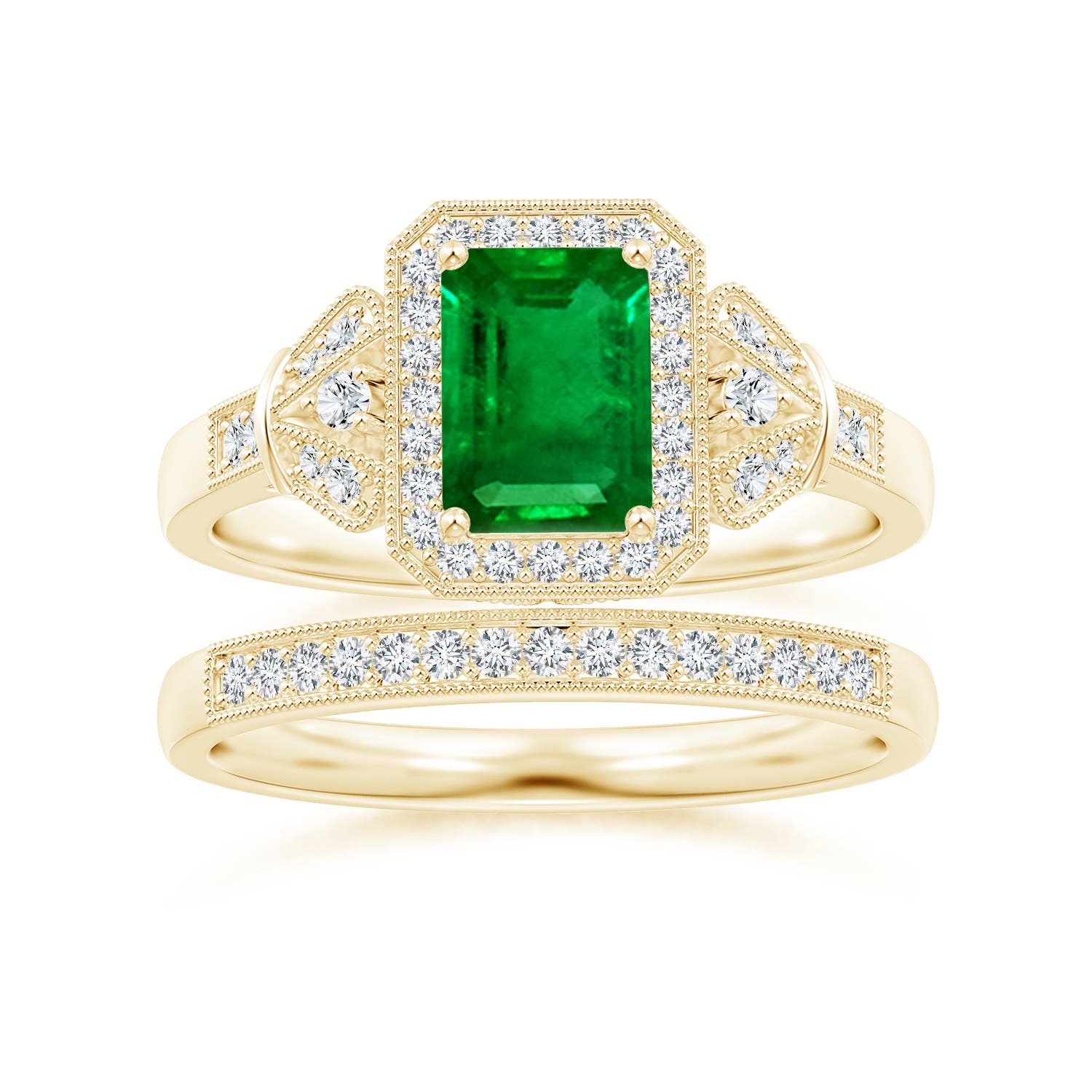 Premium - Lab-Grown Emerald / 1.26 CT / 18 KT Yellow Gold