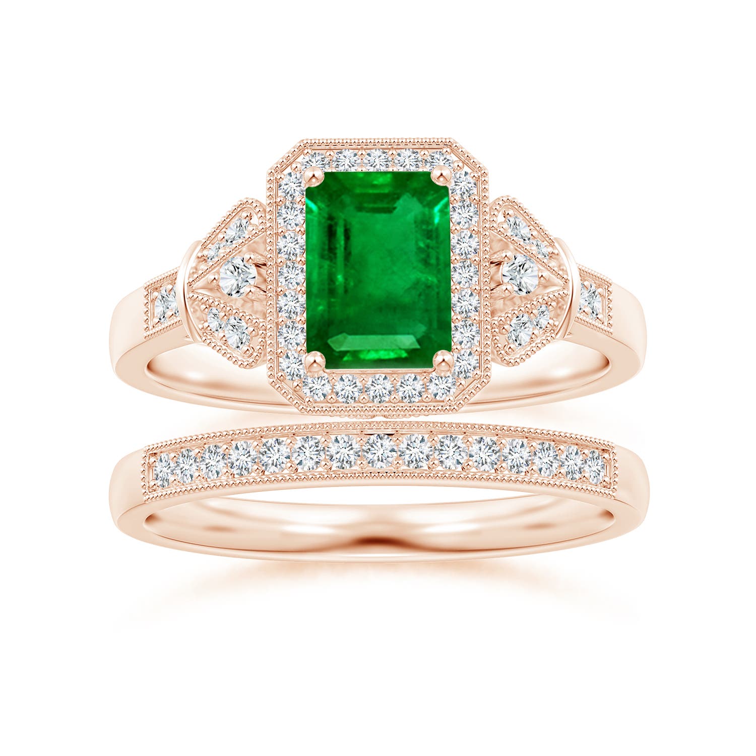 AAAA - Emerald / 1.26 CT / 14 KT Rose Gold