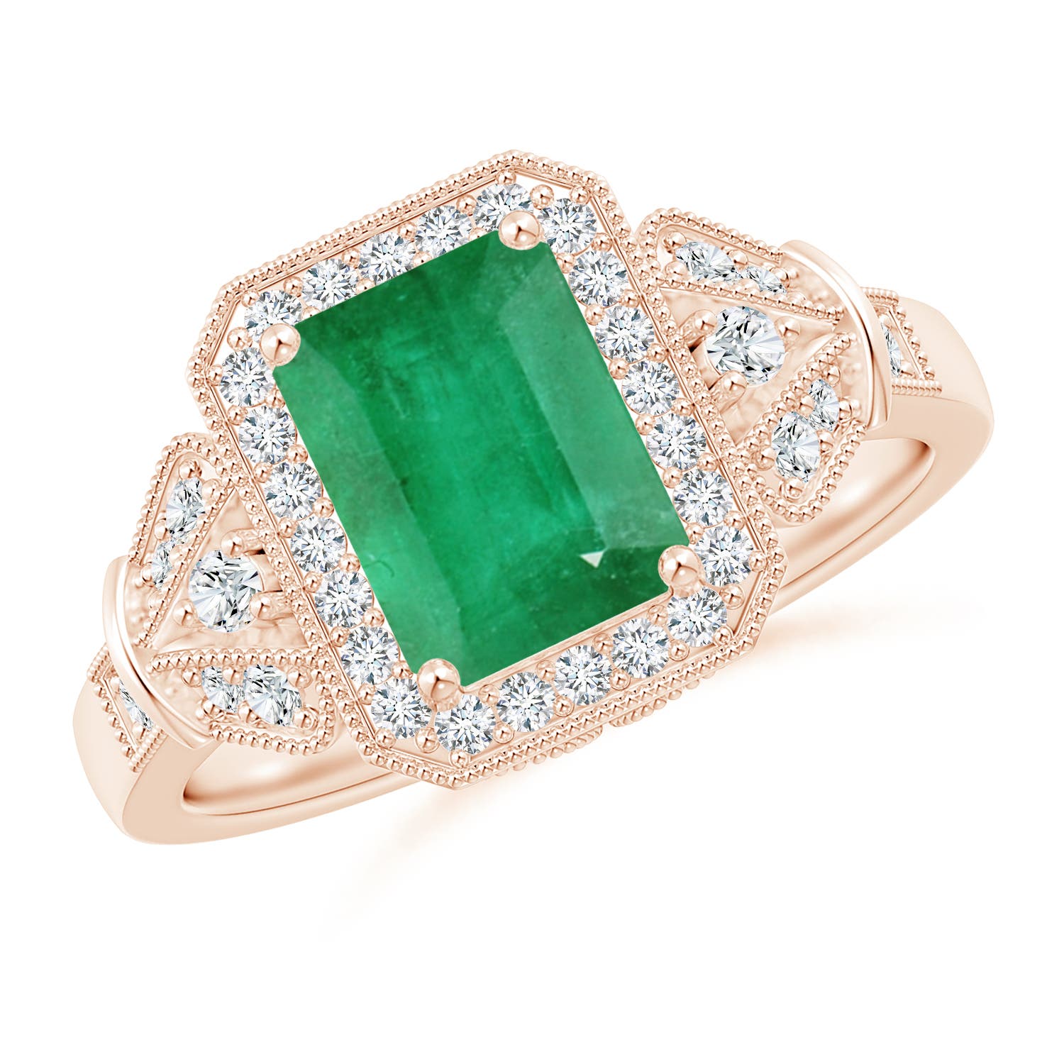 A - Emerald / 1.83 CT / 14 KT Rose Gold