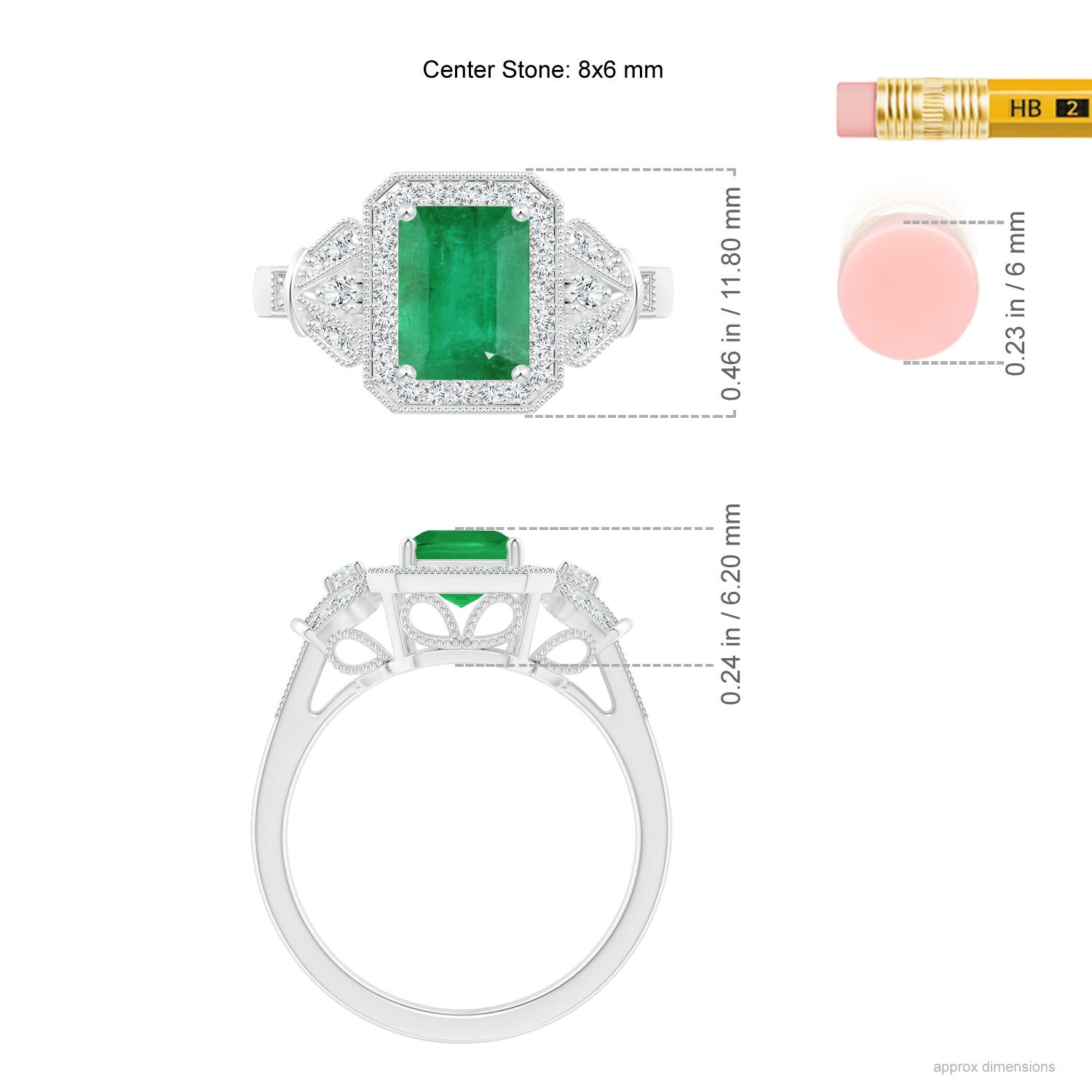 A - Emerald / 1.83 CT / 14 KT White Gold