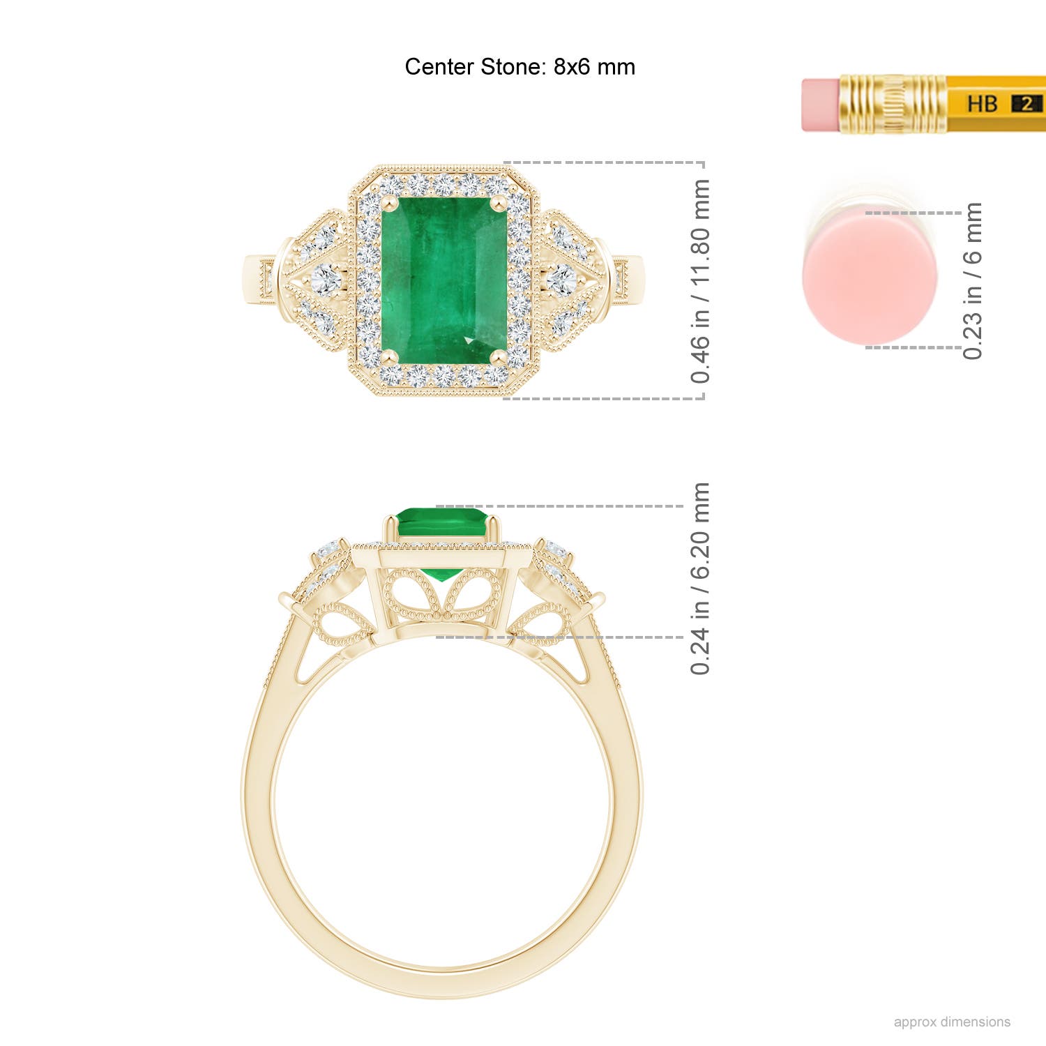 A - Emerald / 1.83 CT / 14 KT Yellow Gold