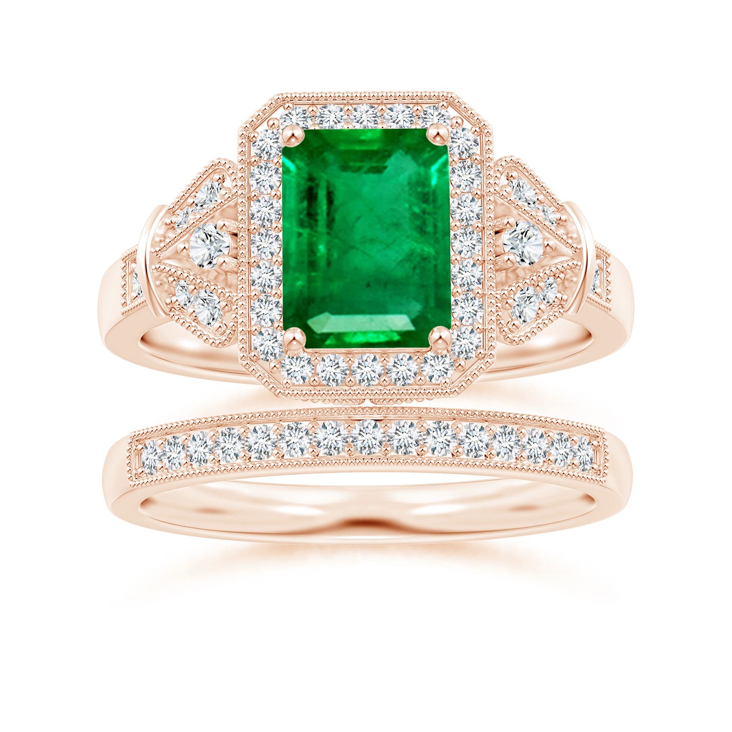 AAA - Emerald / 1.83 CT / 14 KT Rose Gold