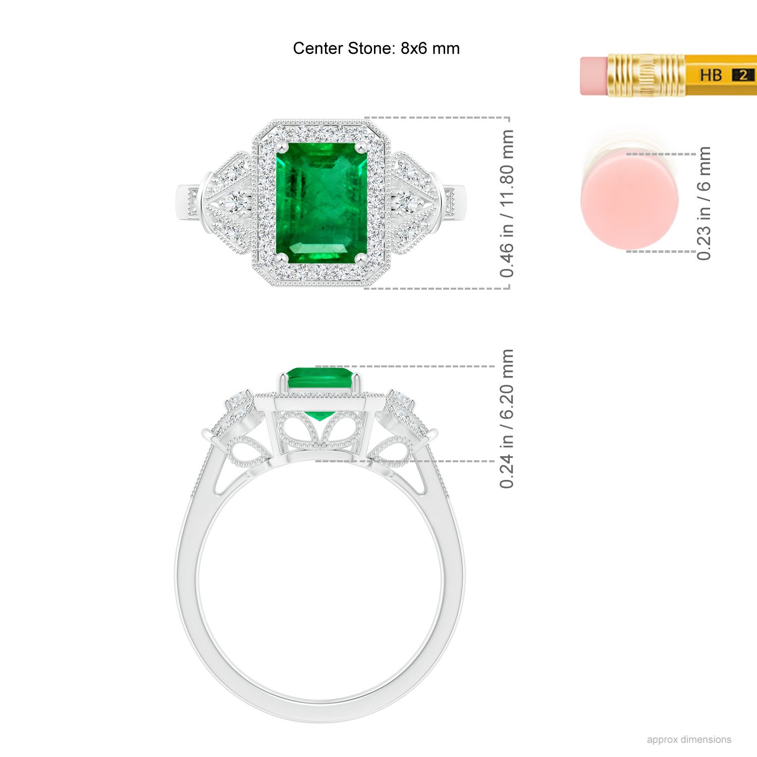 AAA - Emerald / 1.83 CT / 14 KT White Gold