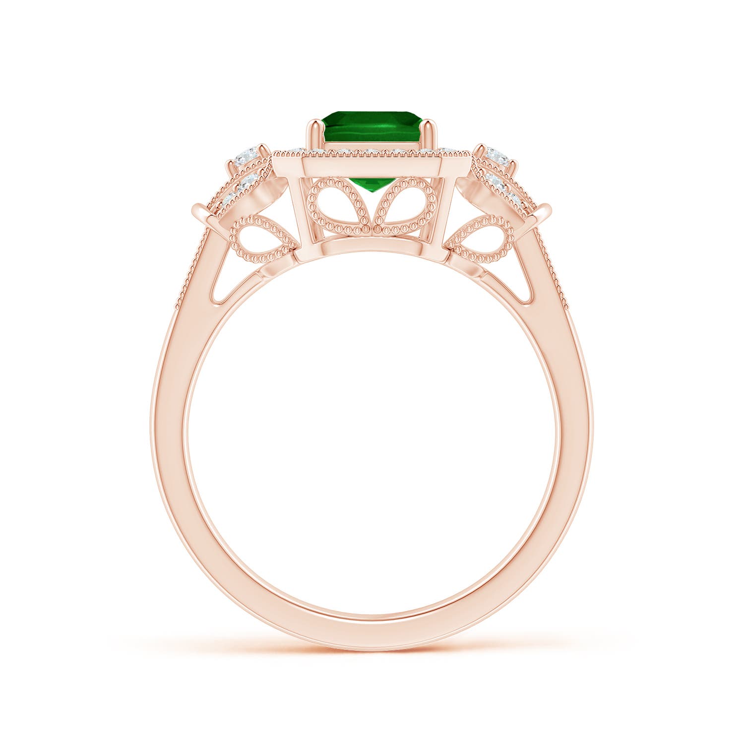 Premium - Lab-Grown Emerald / 1.83 CT / 18 KT Rose Gold