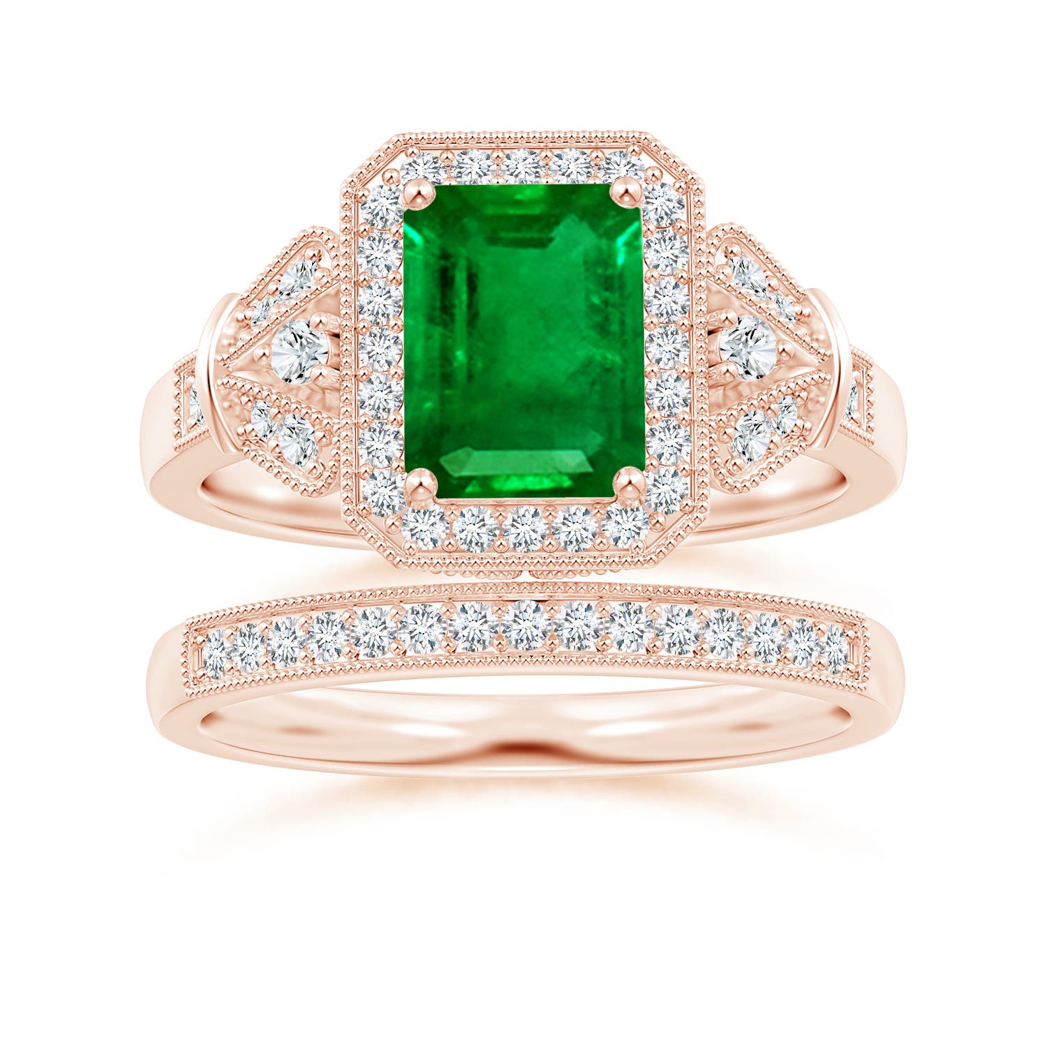 Premium - Lab-Grown Emerald / 1.83 CT / 18 KT Rose Gold