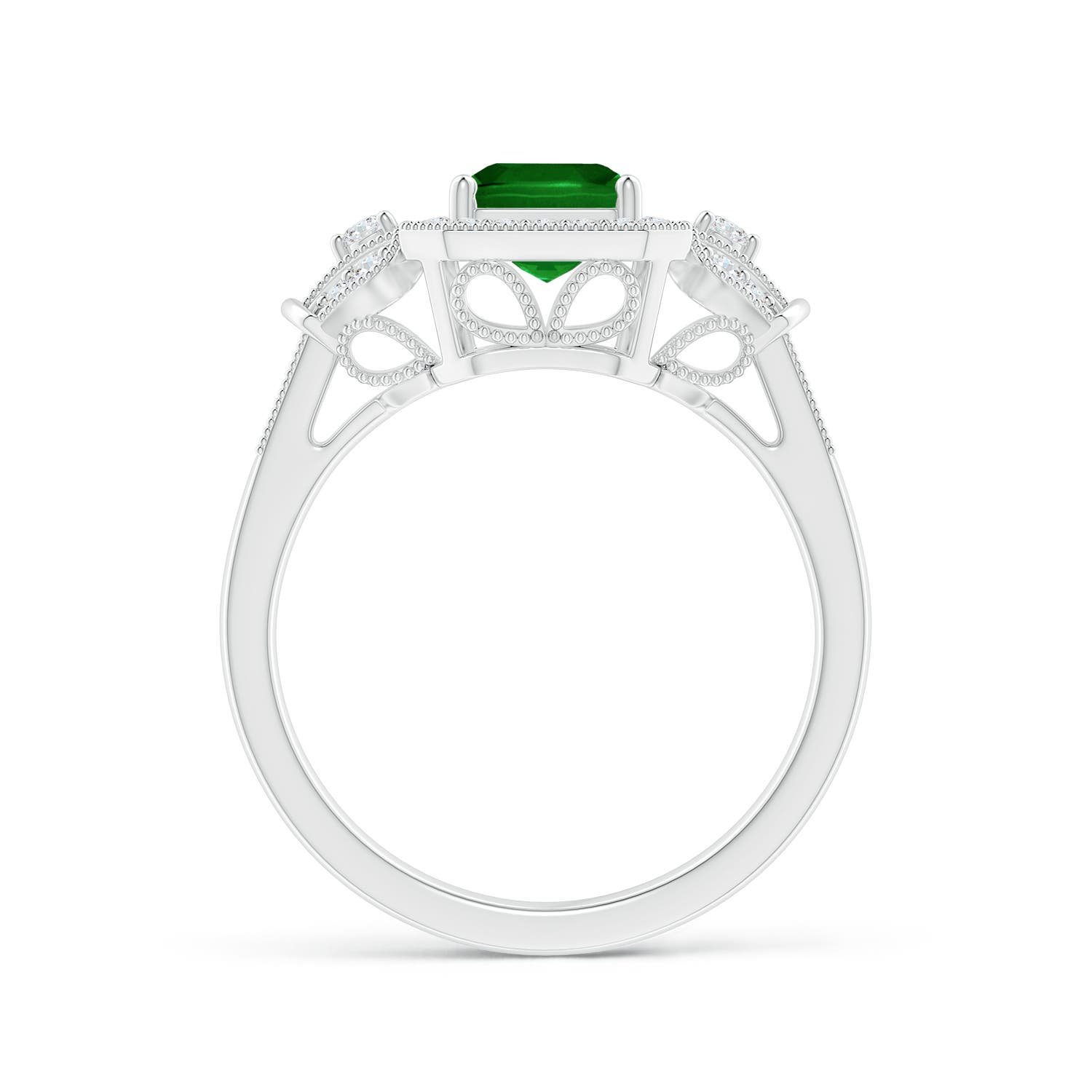 Premium - Lab-Grown Emerald / 1.83 CT / 18 KT White Gold