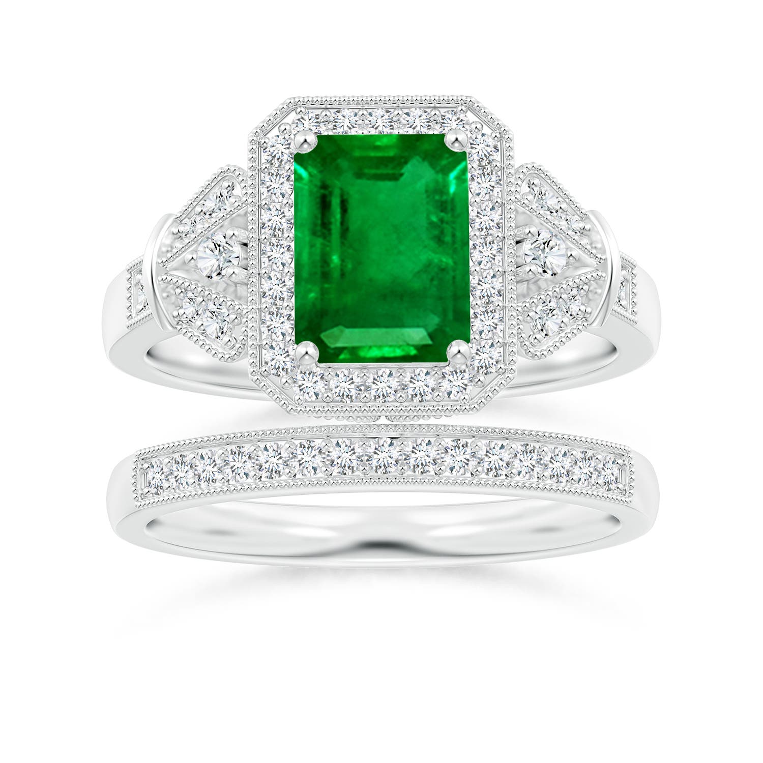 Premium - Lab-Grown Emerald / 1.83 CT / 18 KT White Gold