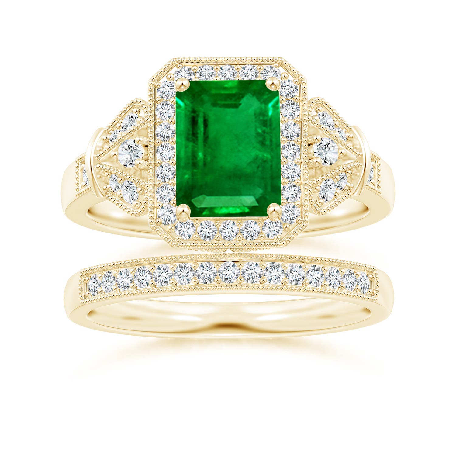 Premium - Lab-Grown Emerald / 1.83 CT / 18 KT Yellow Gold