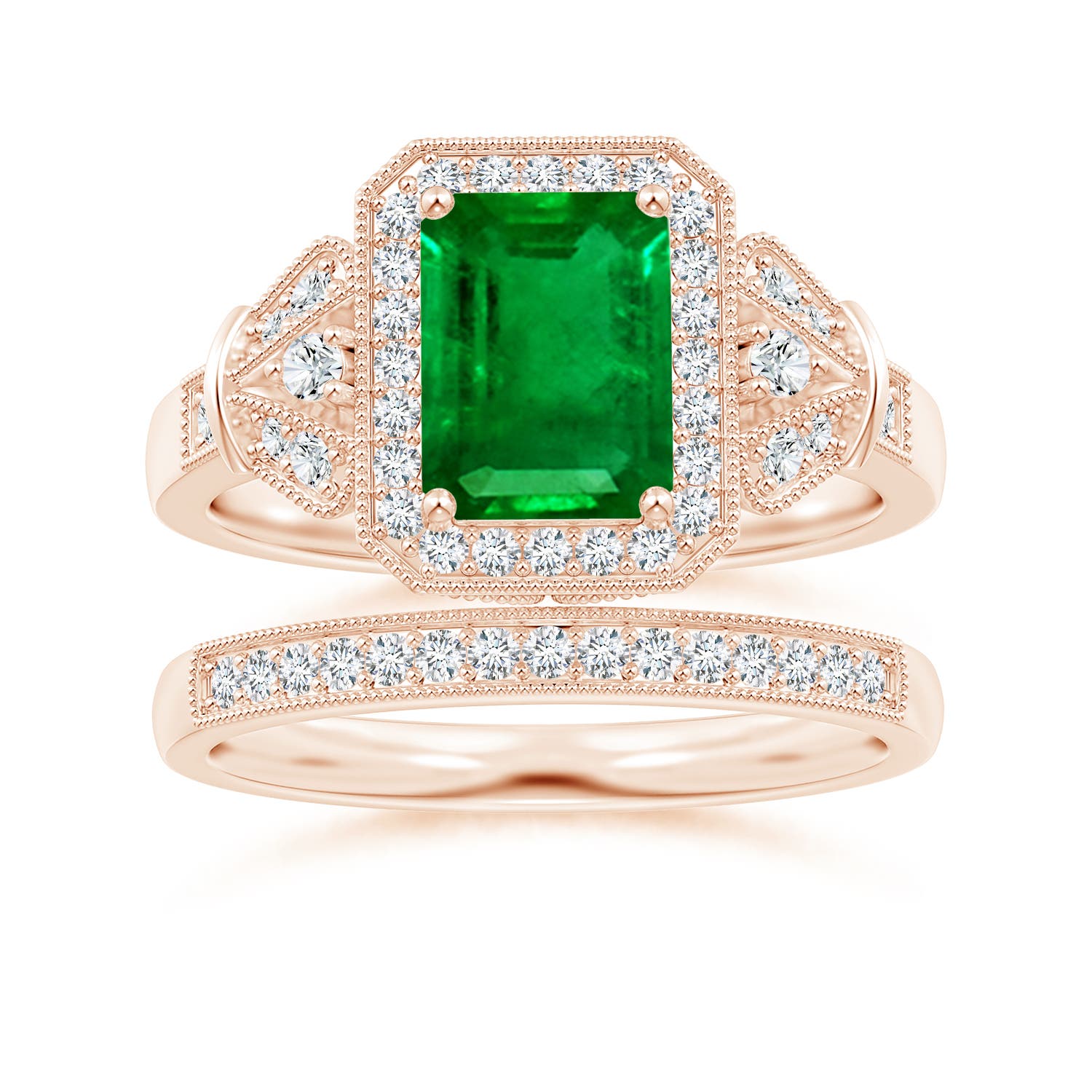 AAAA - Emerald / 1.83 CT / 14 KT Rose Gold