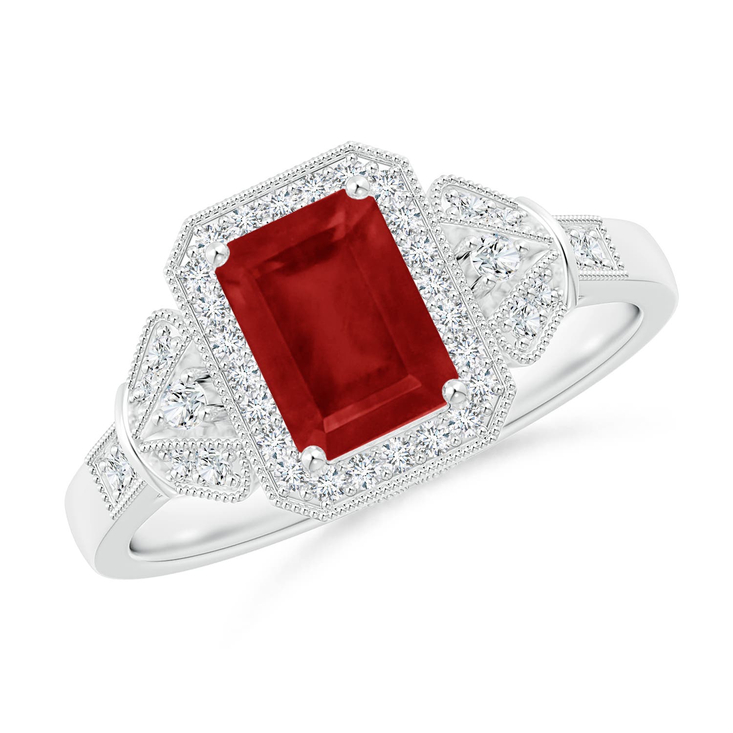 AA - Ruby / 1.26 CT / 14 KT White Gold