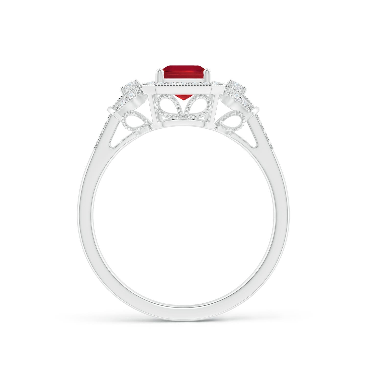 AA - Ruby / 1.26 CT / 14 KT White Gold