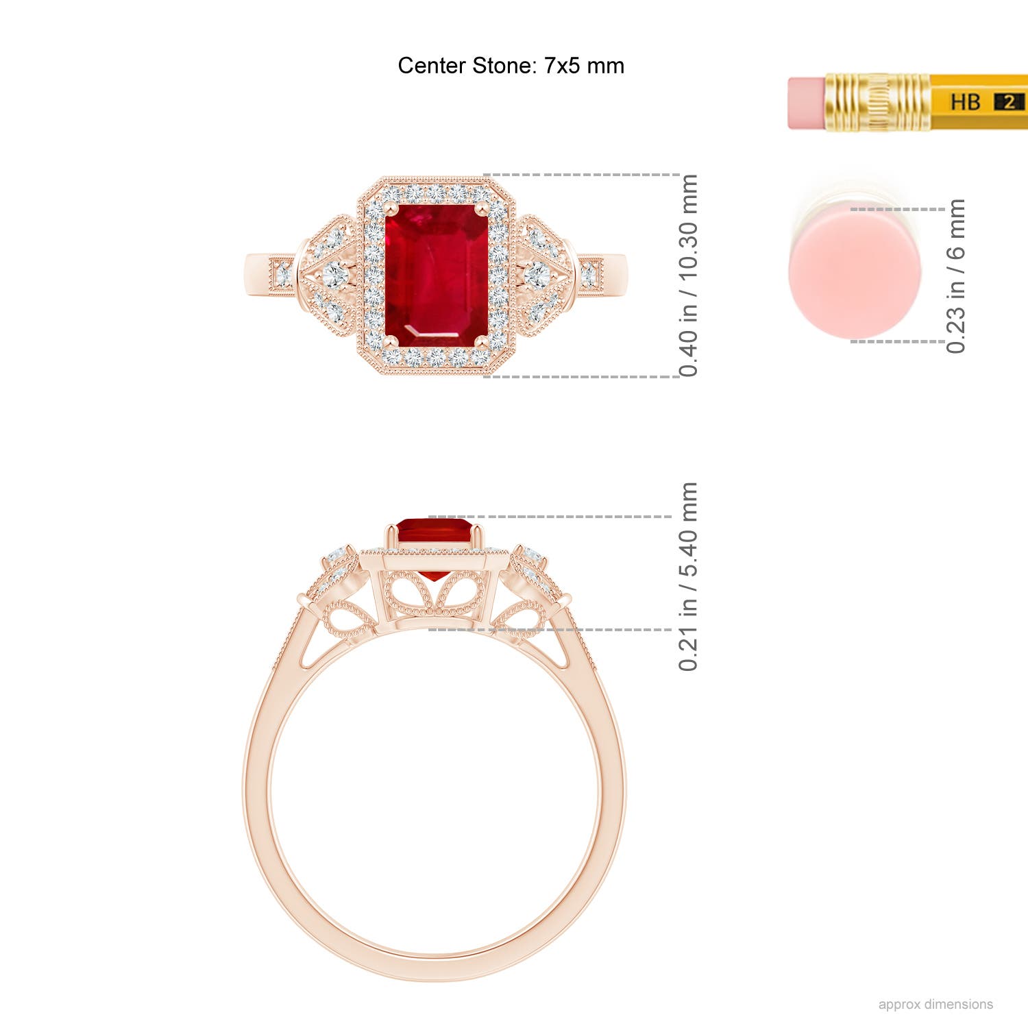 AAA - Ruby / 1.26 CT / 14 KT Rose Gold