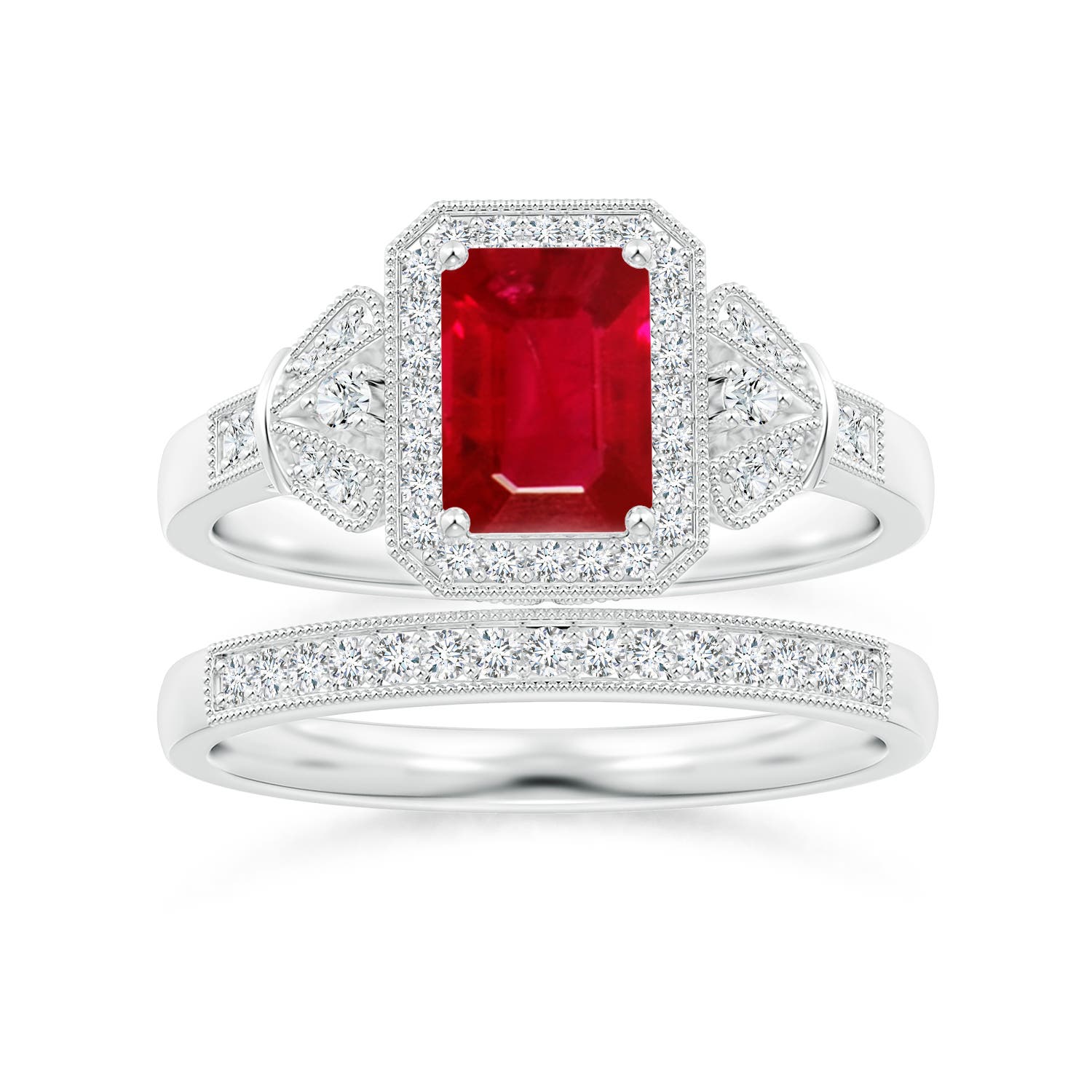 AAA - Ruby / 1.26 CT / 14 KT White Gold