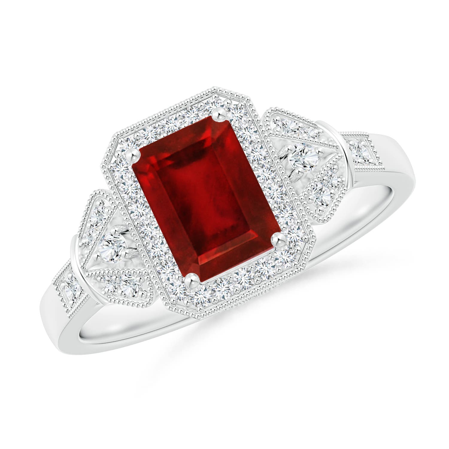 AAAA - Ruby / 1.26 CT / 14 KT White Gold